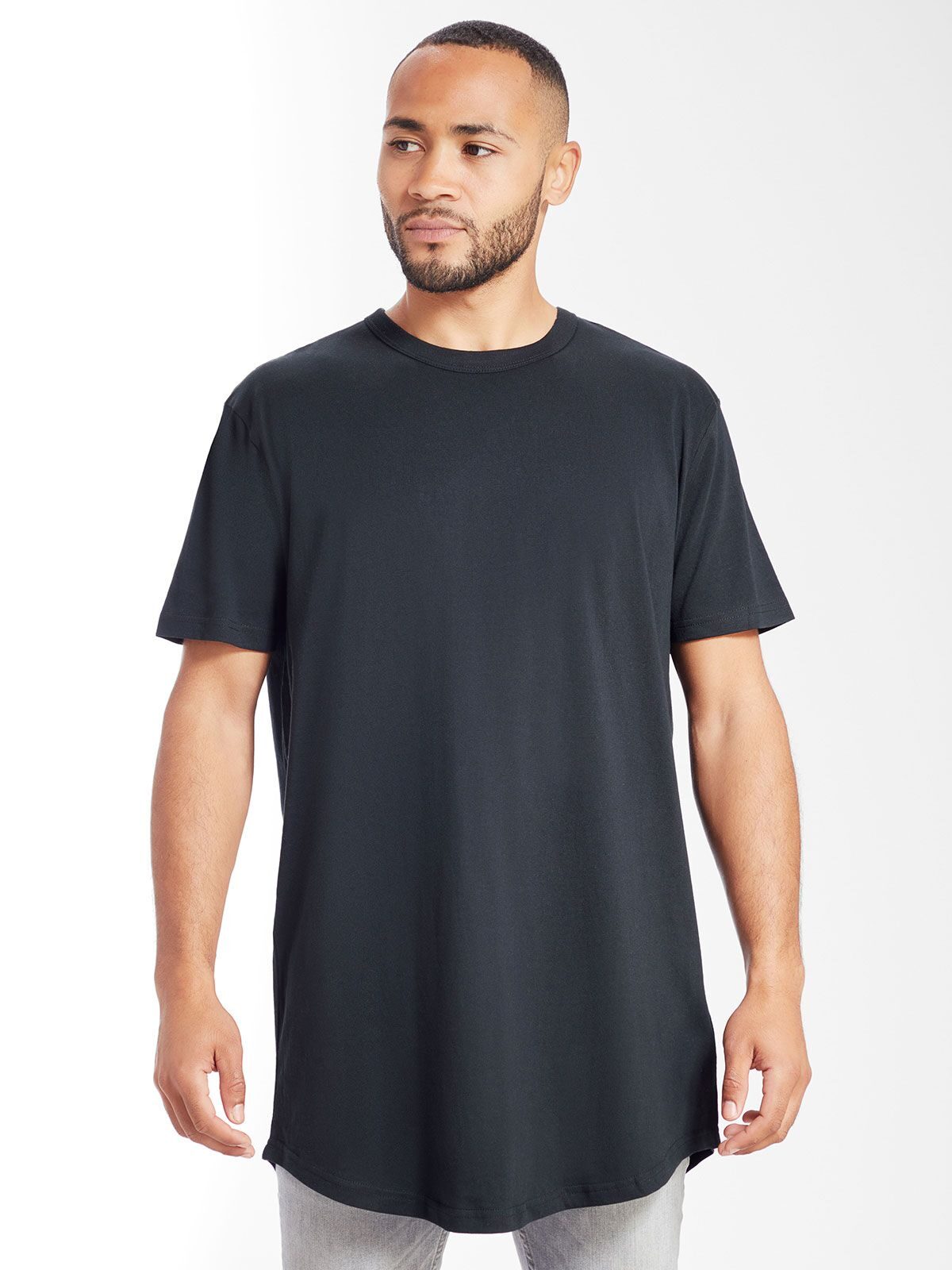 Camiseta masculina de comprimento longo