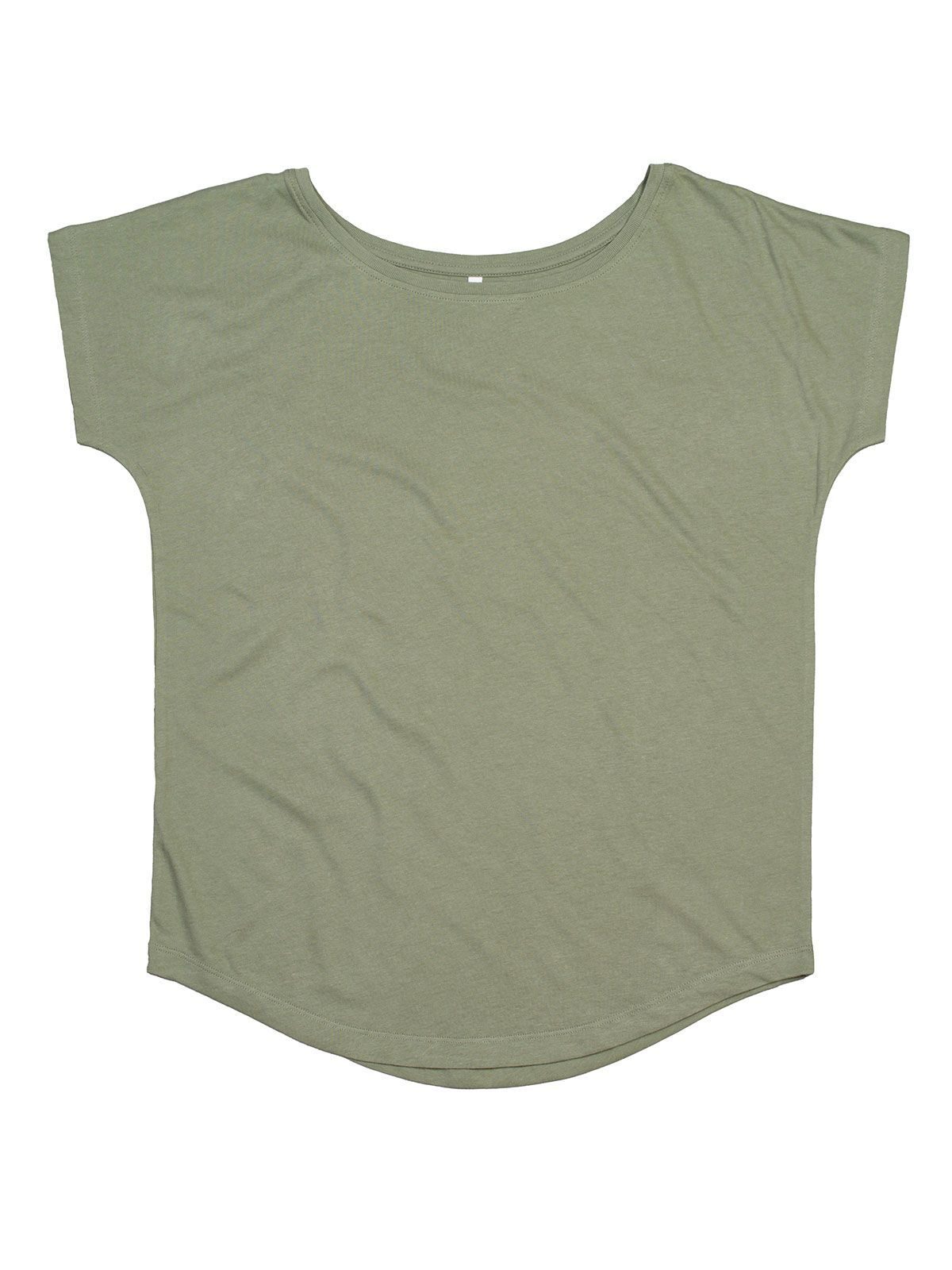 Camiseta feminina folgada - Azeitona macia