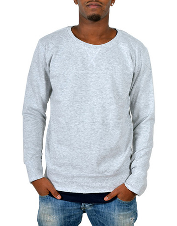 Moletom masculino de gola redonda - 14M Branco mesclado