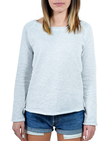 Moletom feminino raglan com gola redonda