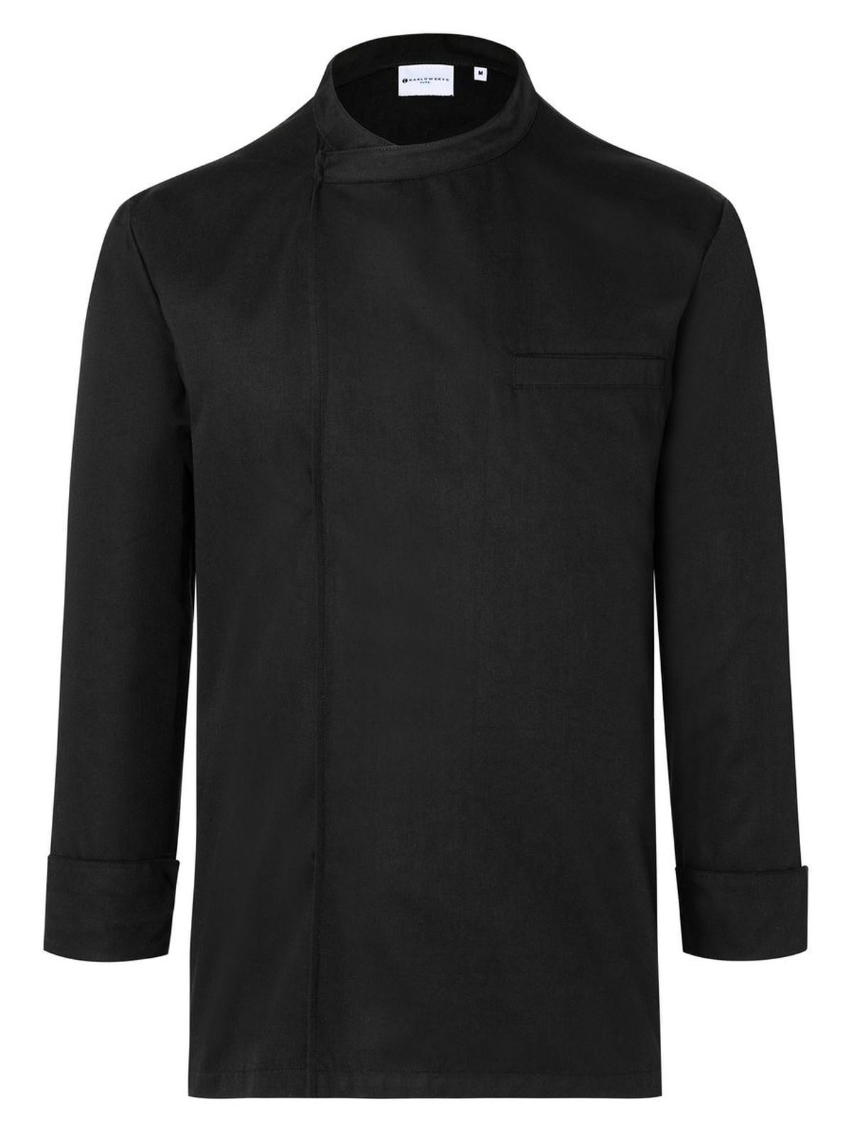 Camisa básica de chef de manga comprida - 1 - Preto