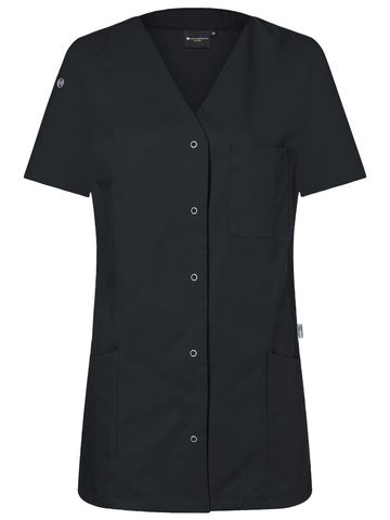 Avental de trabalho feminino com botões de pressão - 1 - Preto