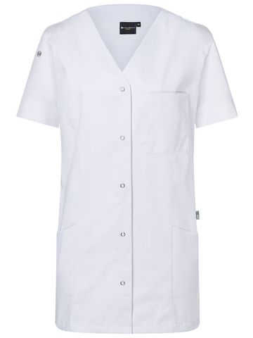 Avental de trabalho feminino com botões de pressão - 3 - Branco