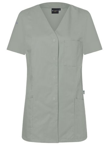 Avental de trabalho feminino com botões de pressão - 68 - Cinza Platina