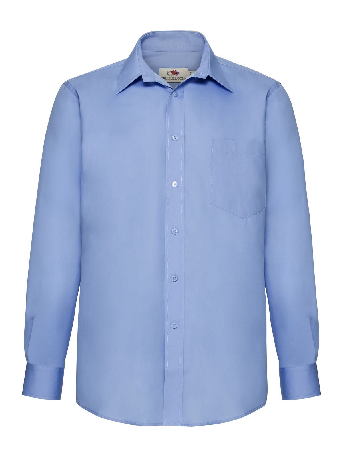Camisa de popeline de manga comprida - MU - Azul Médio