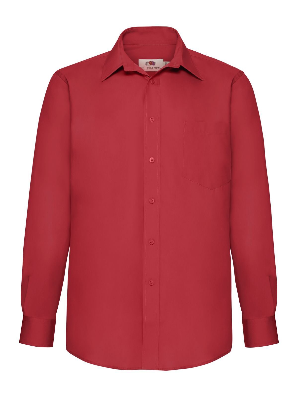 Camisa de popeline de manga comprida - 40 - Vermelho