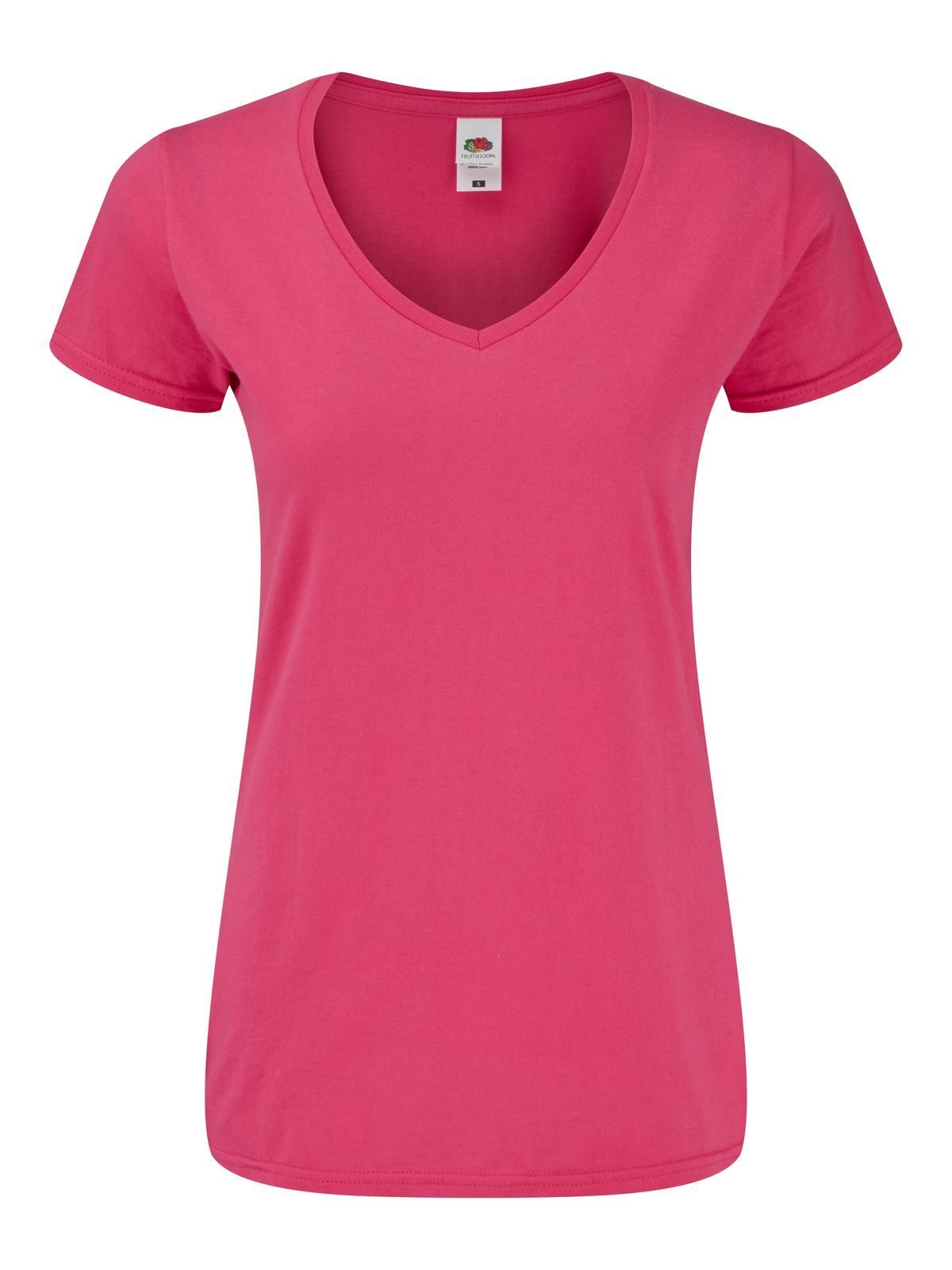 Camiseta feminina icônica com decote em V 150 - 57 - Fúcsia