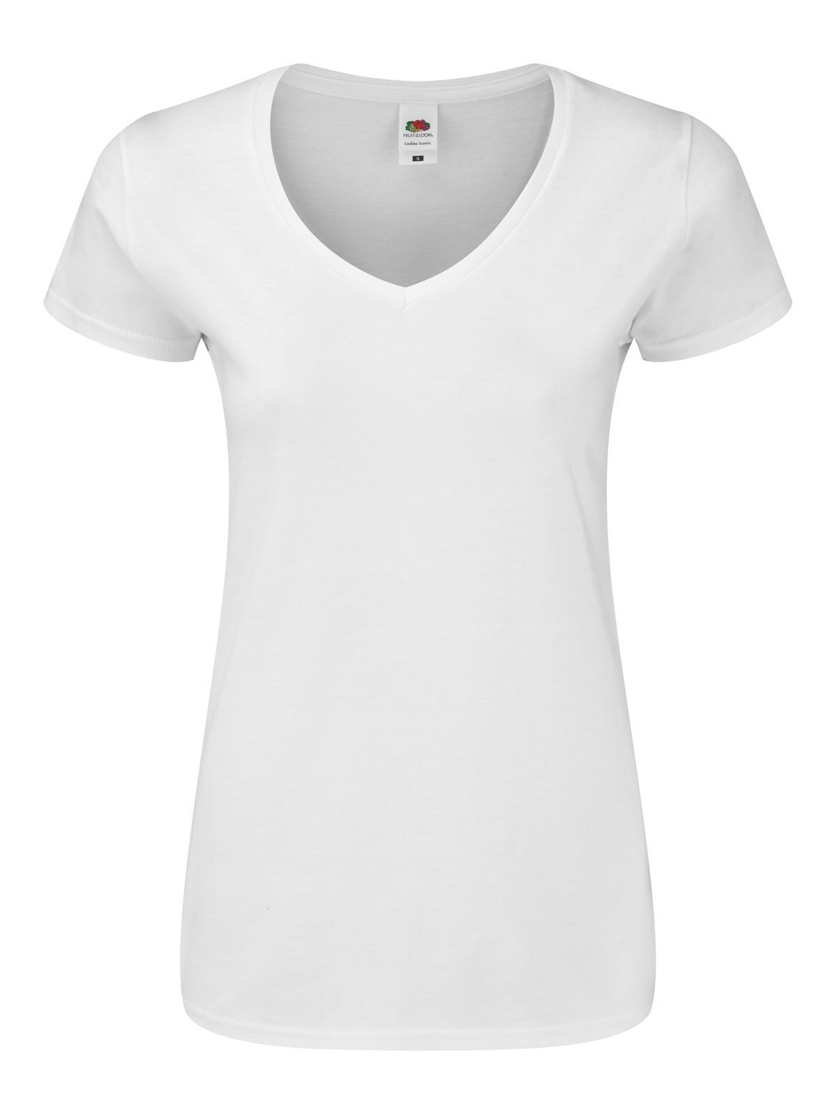 Camiseta feminina icônica com decote em V 150 - 30 - Branco