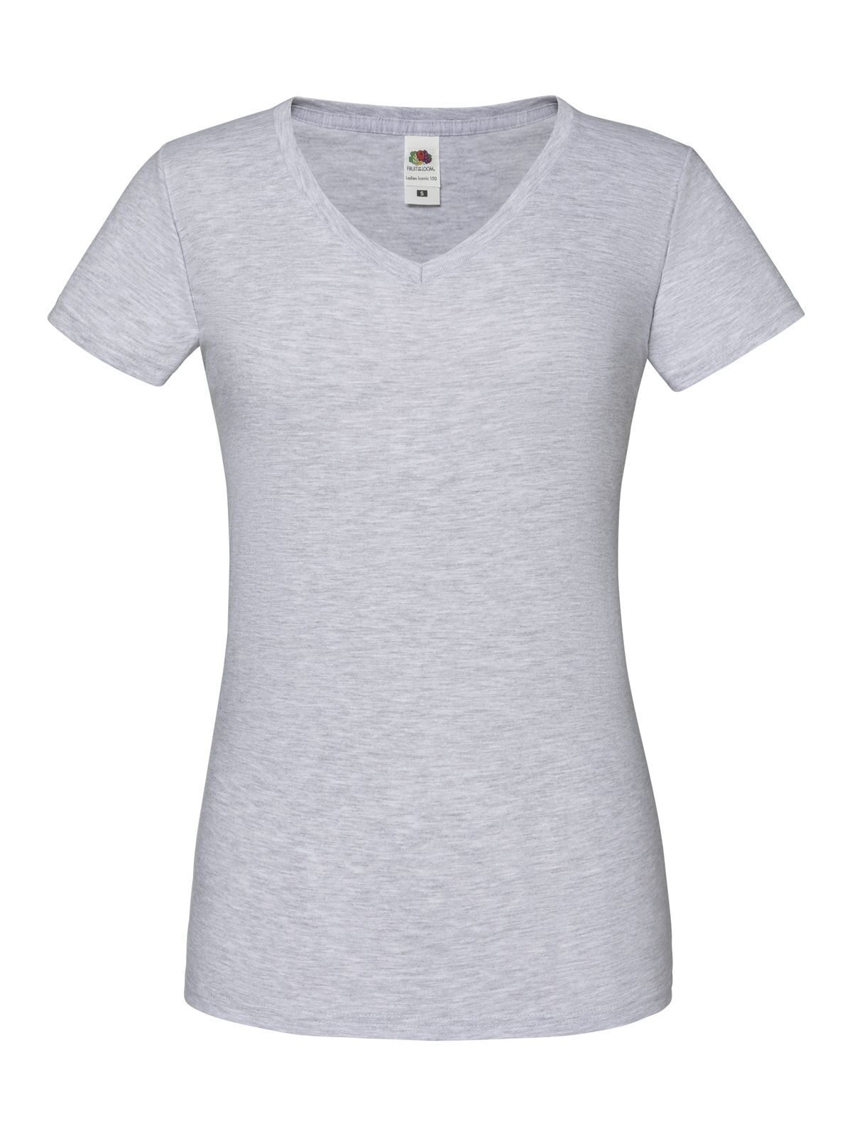 Camiseta feminina icônica com decote em V 150 - 94 - Heather Grey