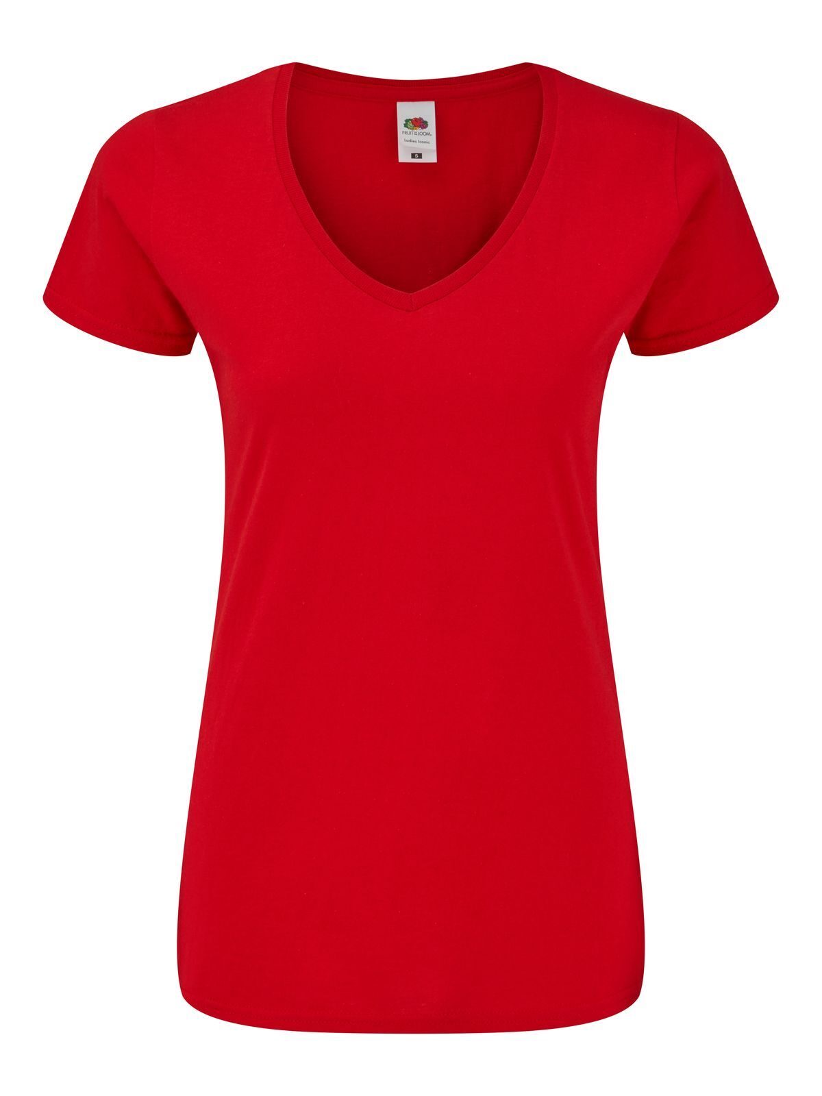 Camiseta feminina icônica com decote em V 150 - 40 - Vermelho