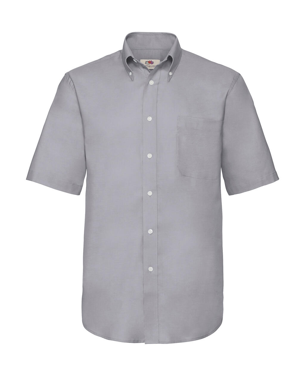Camisa Oxford masculina de manga curta - 114 - Cinza Oxford