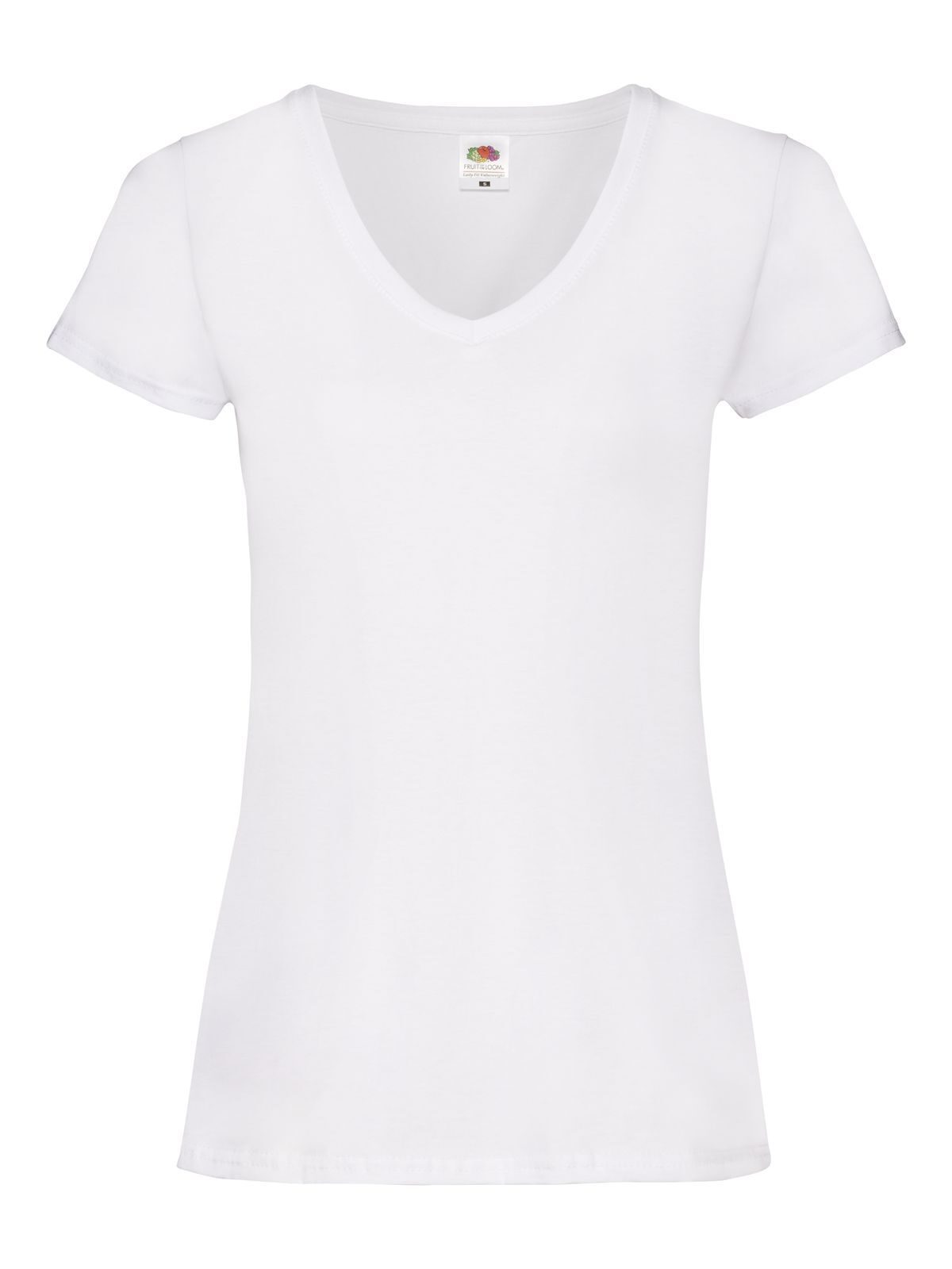 Camiseta feminina de gola V de peso baixo - 30 - Branco
