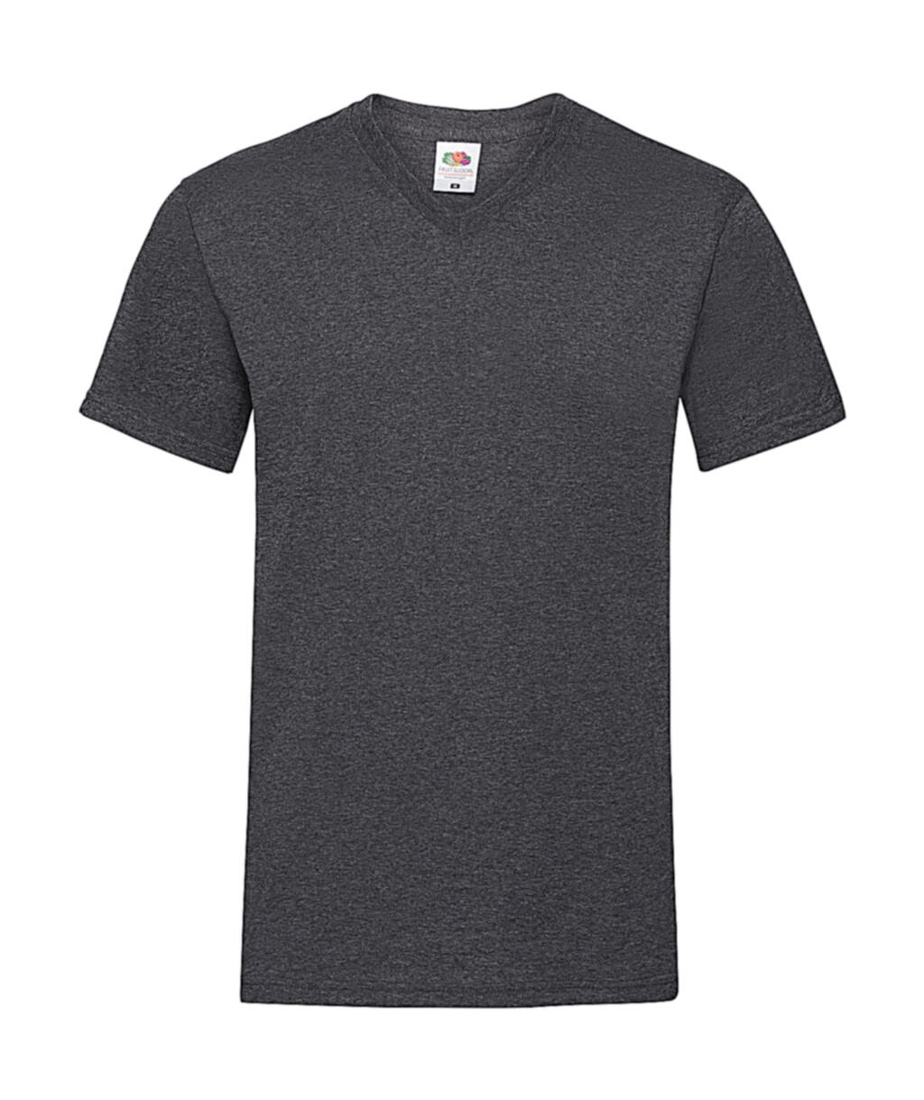 Camiseta Valueweight com decote em V - HD - Cinza Mesclado Escuro