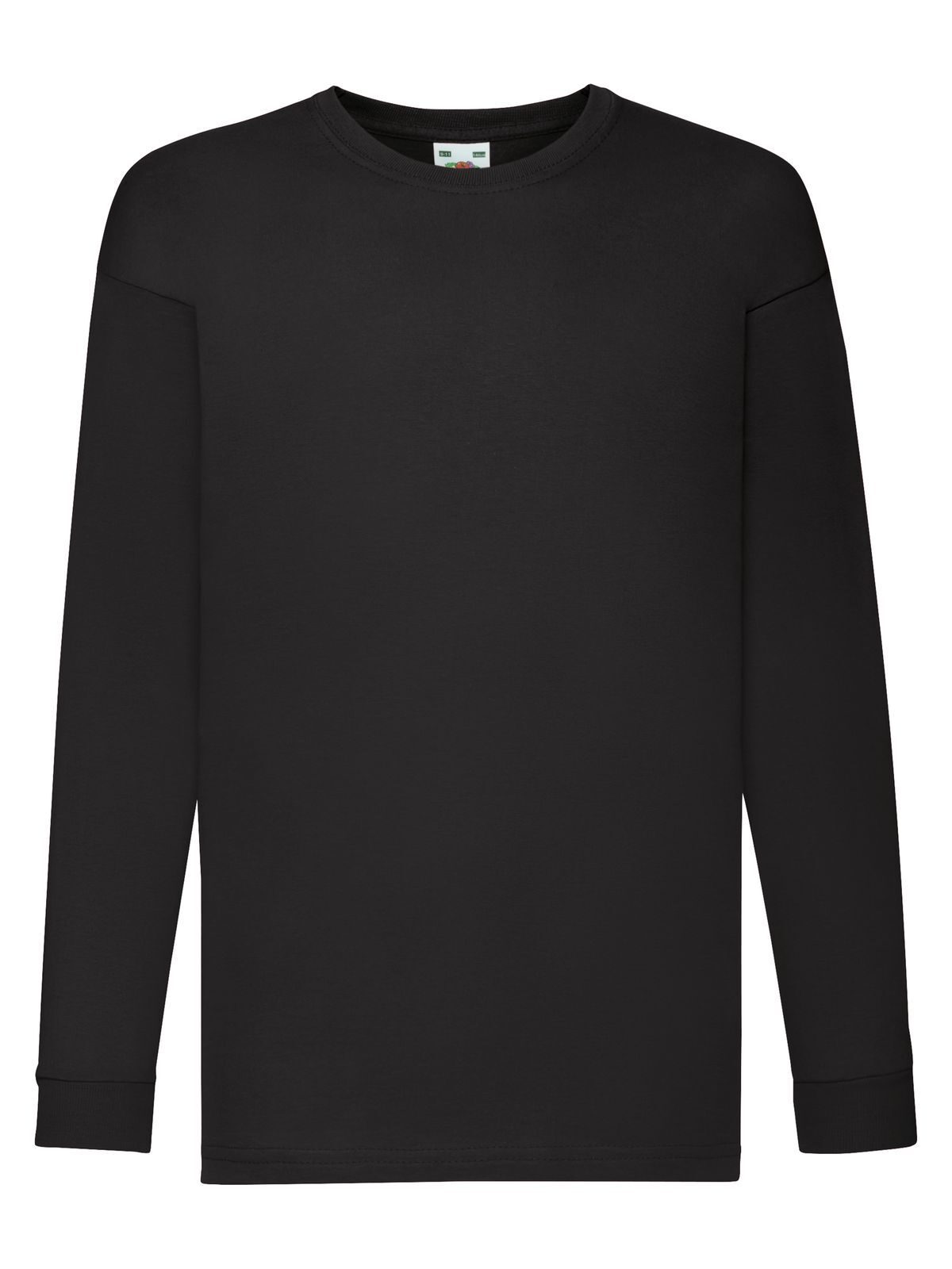 Camiseta infantil de manga comprida de tecido leve - 36 - Preto