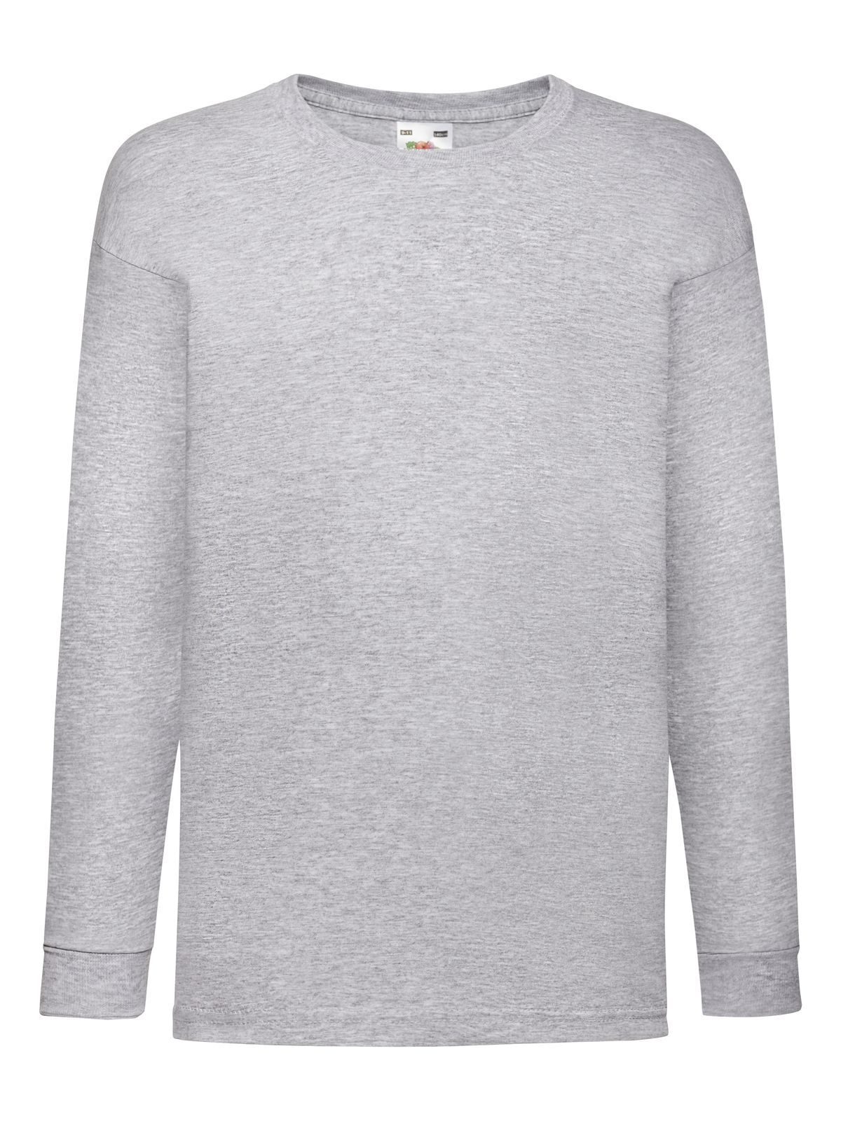 Camiseta infantil de manga comprida de tecido leve - 94 - Heather Grey