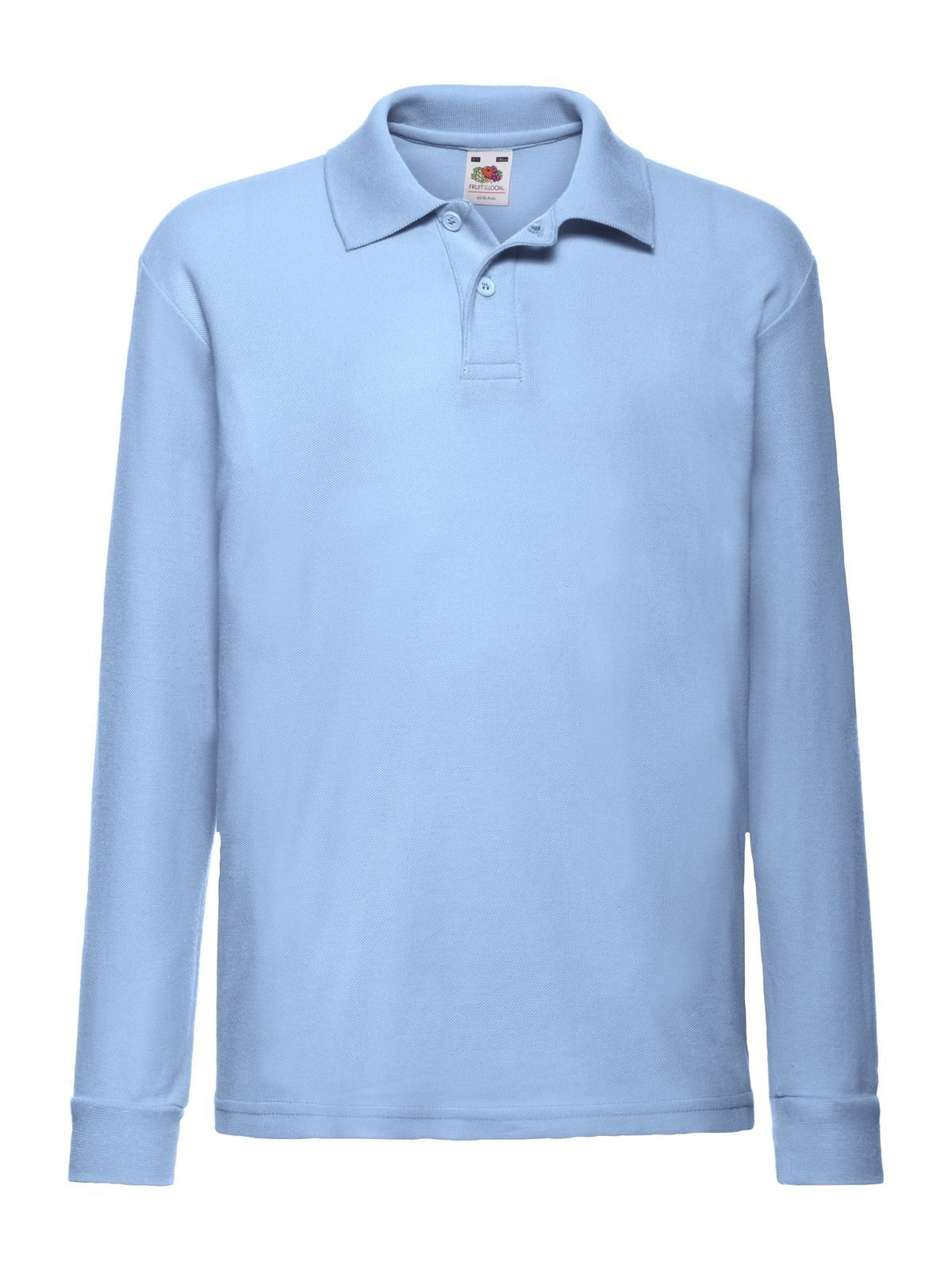 Polo infantil de manga comprida 65/35 - YT - Azul Celeste