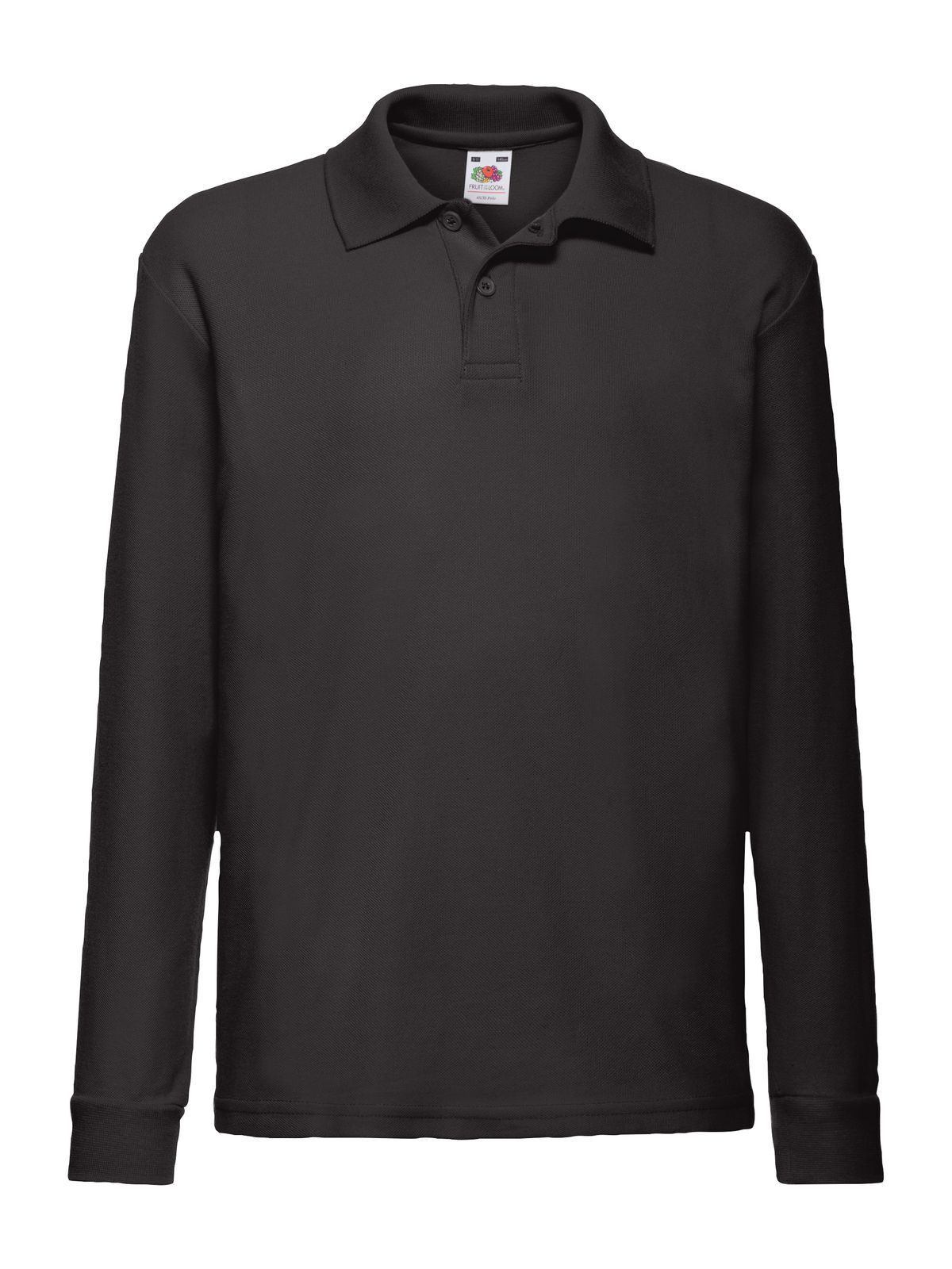 Polo infantil de manga comprida 65/35 - 36 - Preto