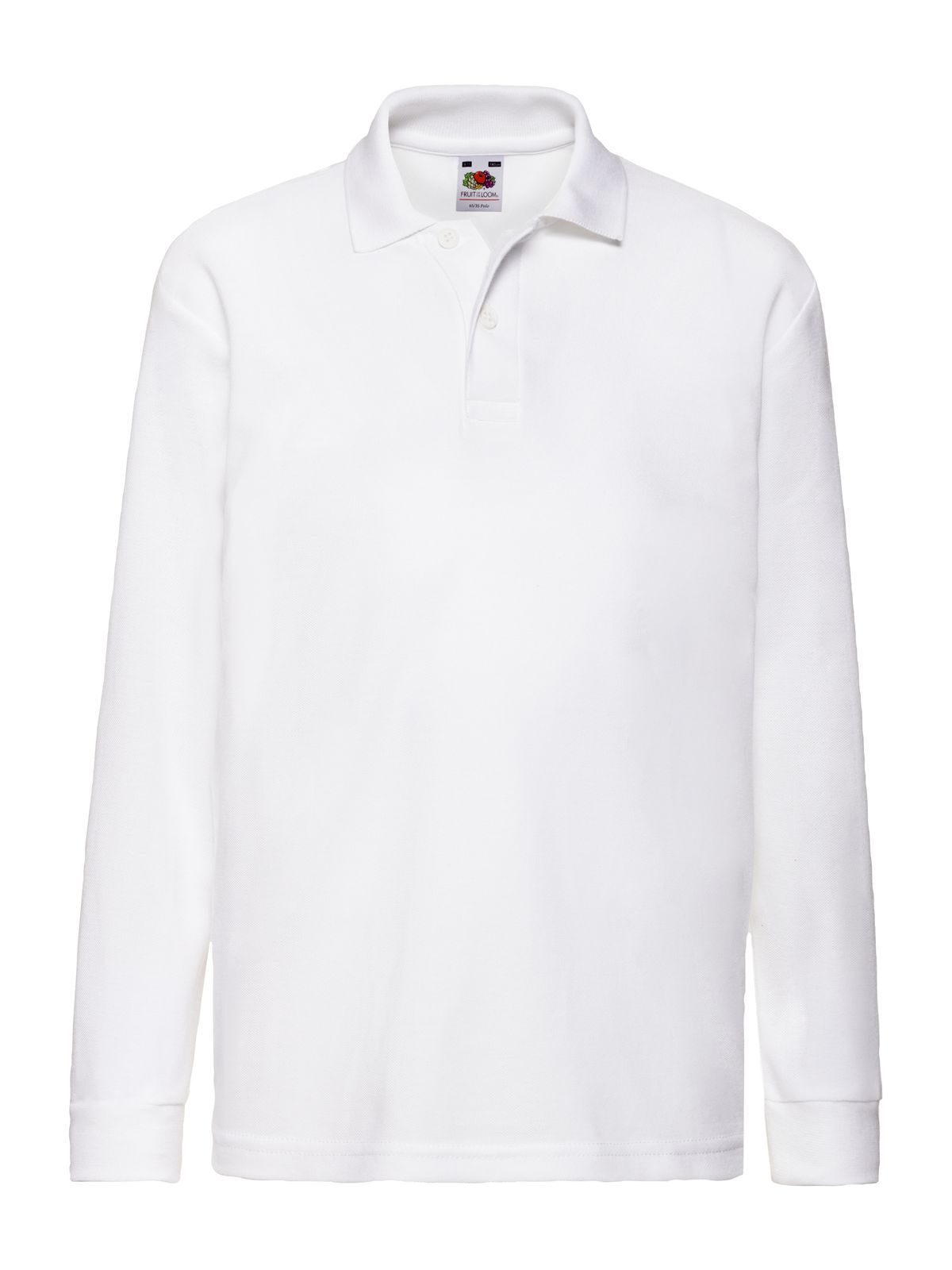 Polo infantil de manga comprida 65/35 - 30 - Branco
