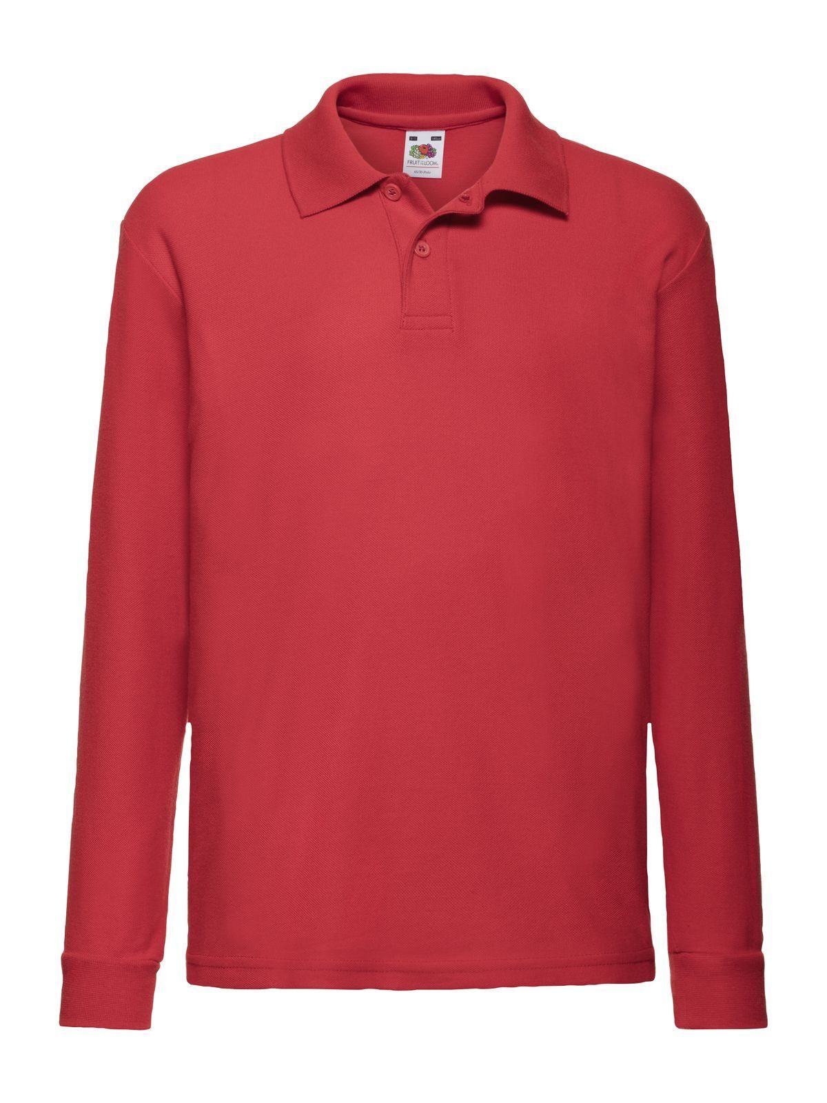 Polo infantil de manga comprida 65/35 - 40 - Vermelho