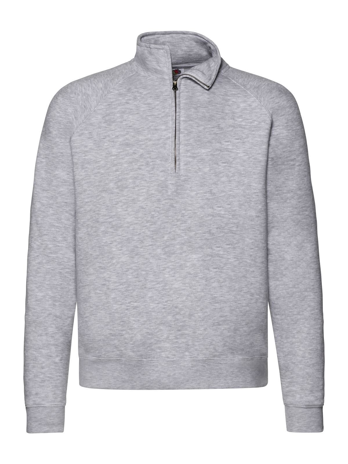 Moletom Raglan Premium com Zíper no Gola - 94 - Heather Grey