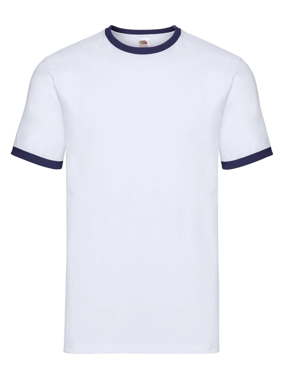 Camiseta Ringer - ZA - Branco-Azul Marinho