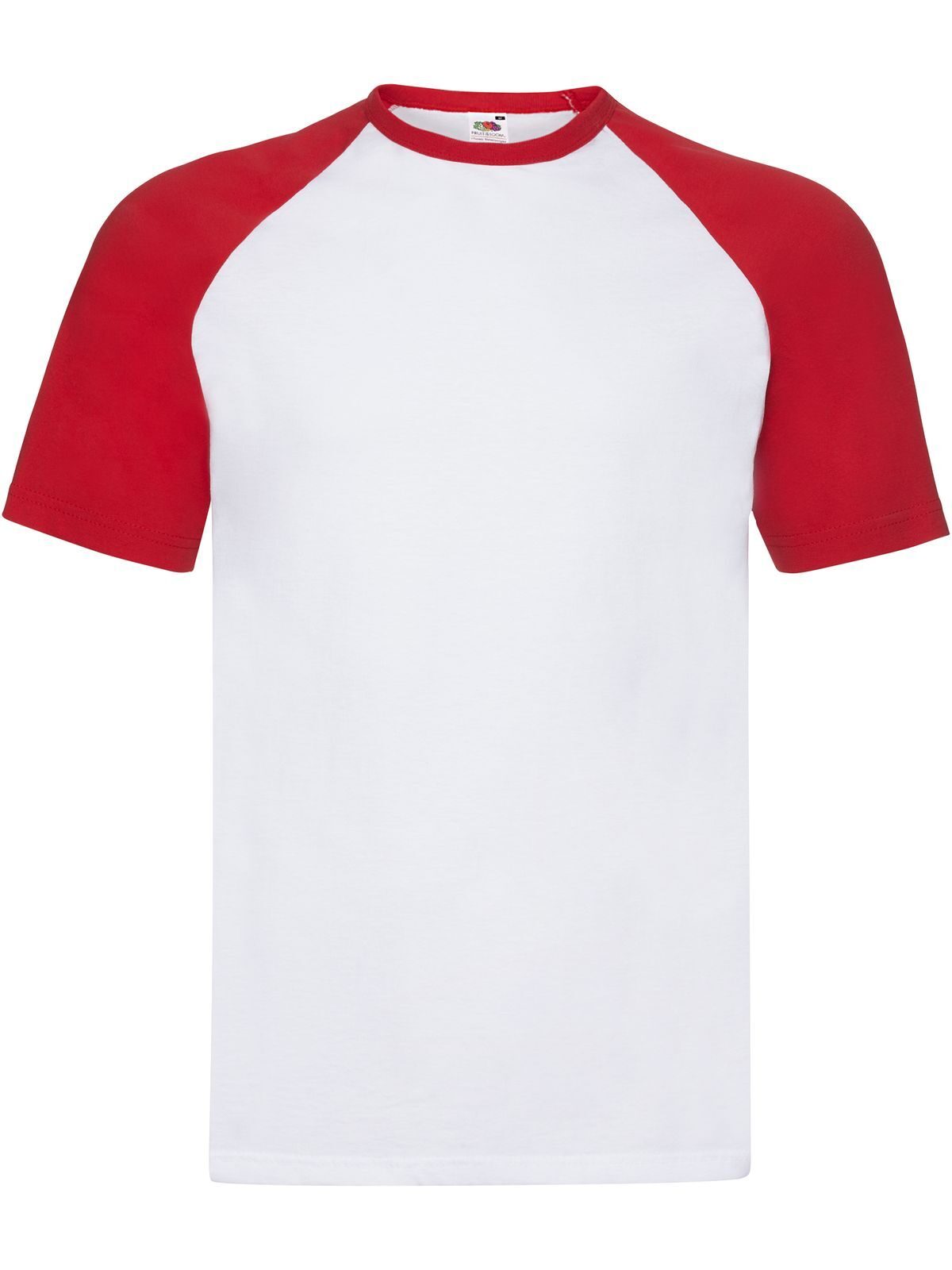 Camiseta de beisebol de manga curta - WM - Branco-Vermelho
