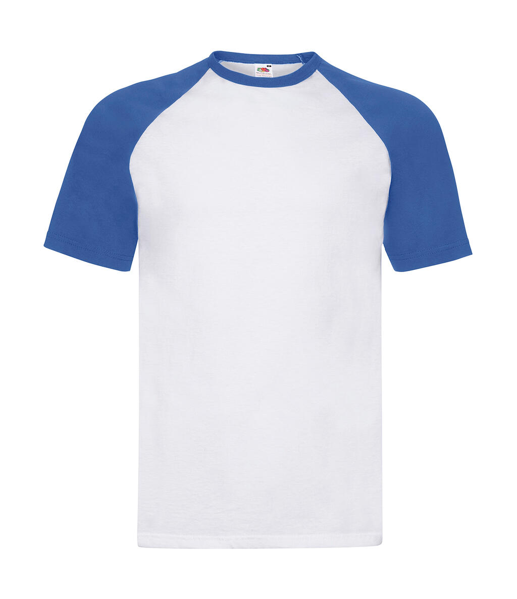 Camiseta de beisebol de manga curta - AW - Branco-Azul Royal