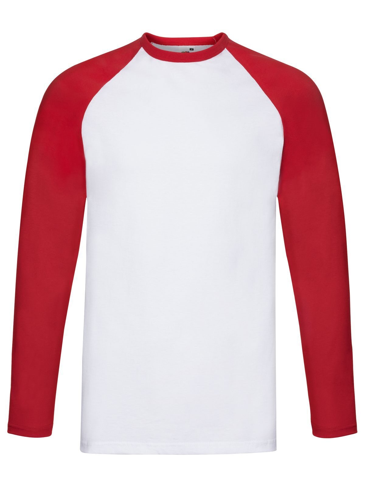 Camiseta de beisebol de manga comprida - WM - Branco-Vermelho