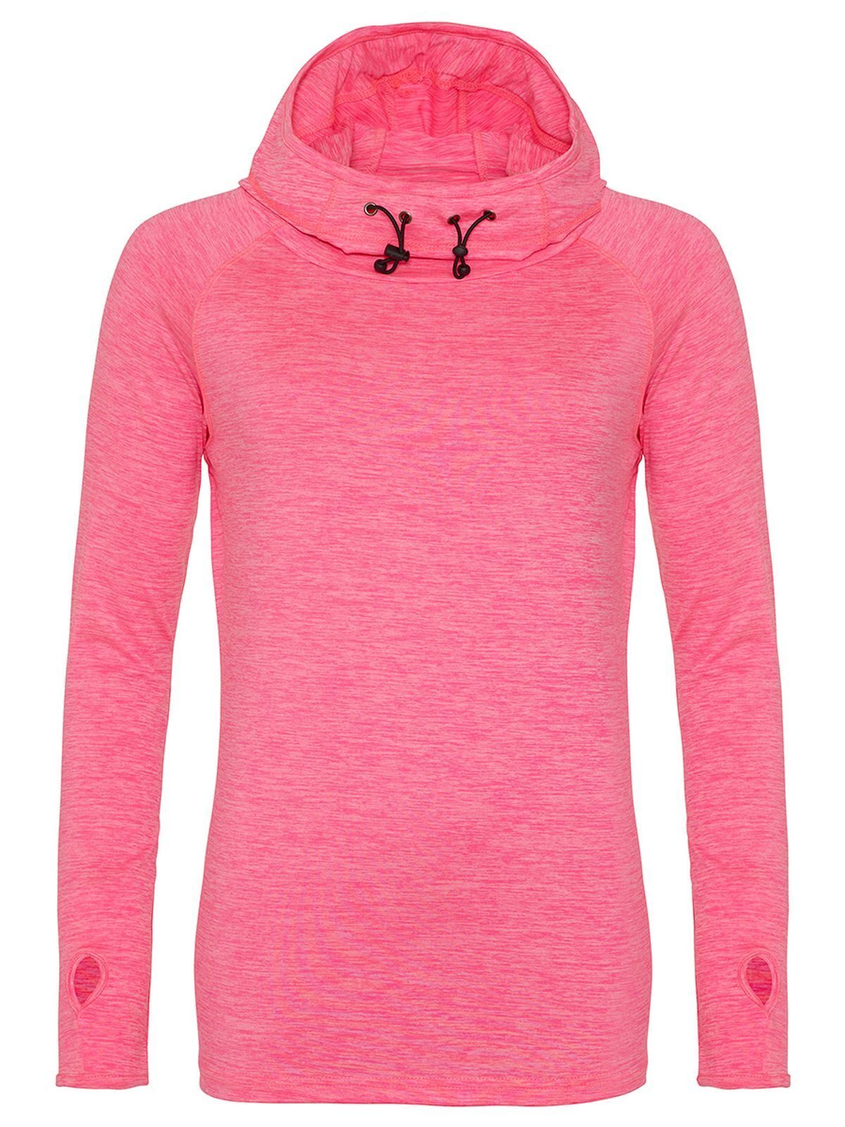 Blusa feminina com gola alta e modelagem moderna - EPM - MESCLA ROSA ELÉTRICA
