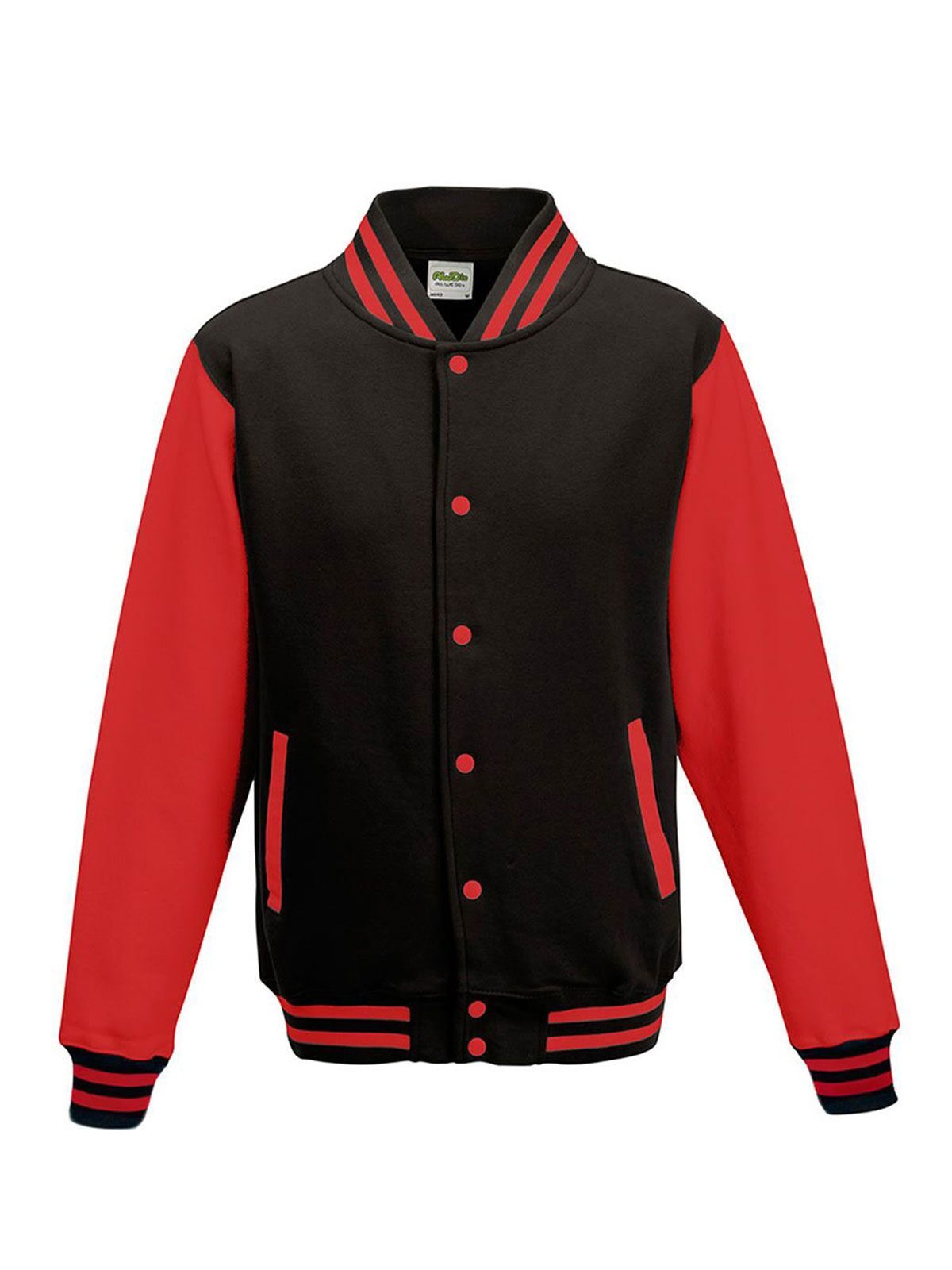 Jaqueta universitária - JBLFIR - PRETO JATO/VERMELHO FOGO