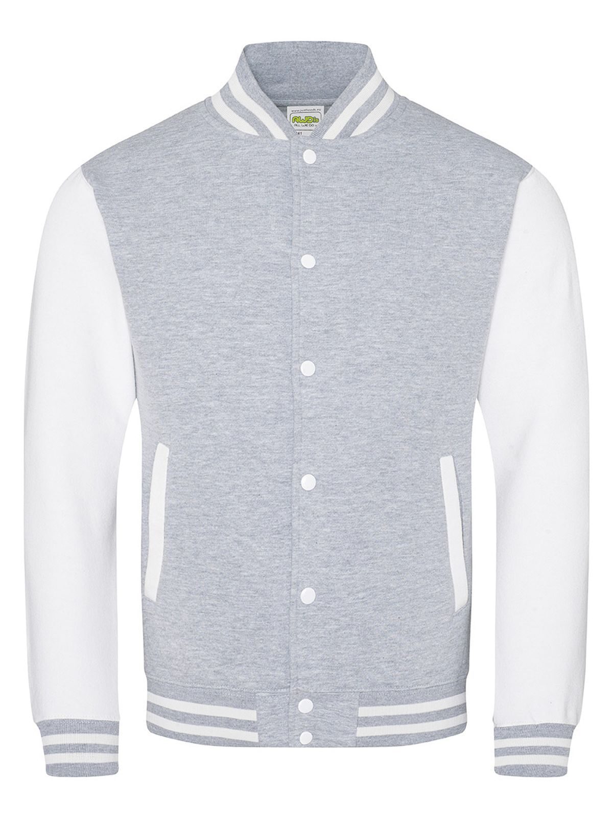 Jaqueta universitária - HGR/WHT - CINZA MESCLA/BRANCO