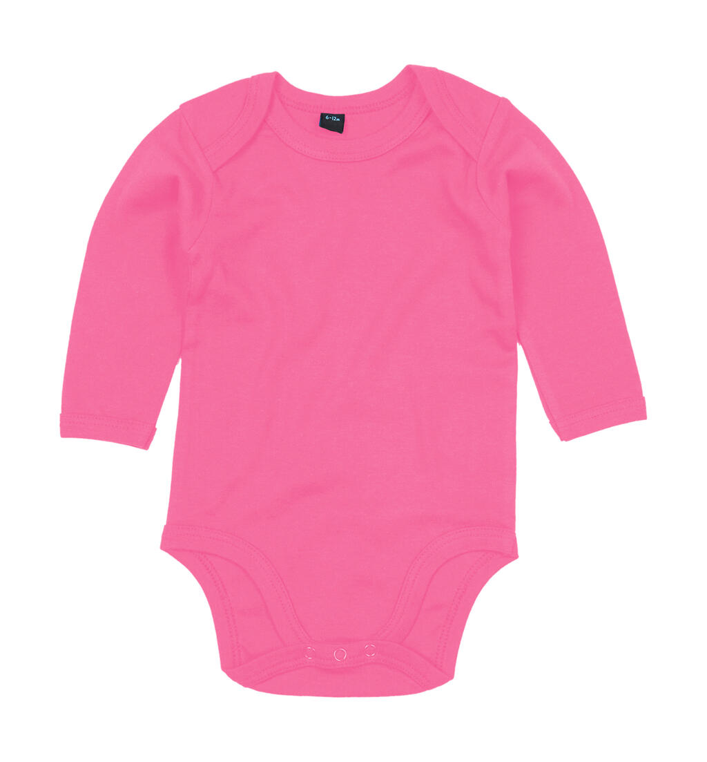 Body de manga comprida para bebê - F - Fúcsia