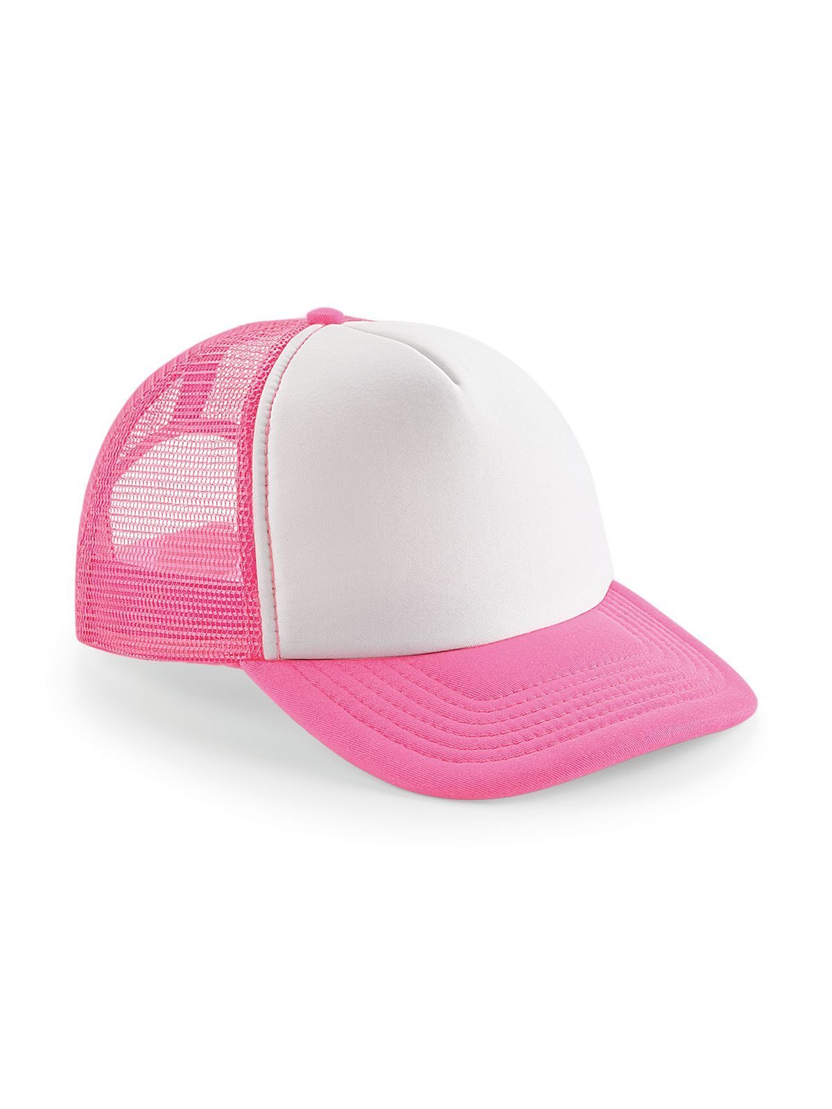 Boné Trucker Vintage Snapback - FLPWH - Rosa fluorescente/Branco
