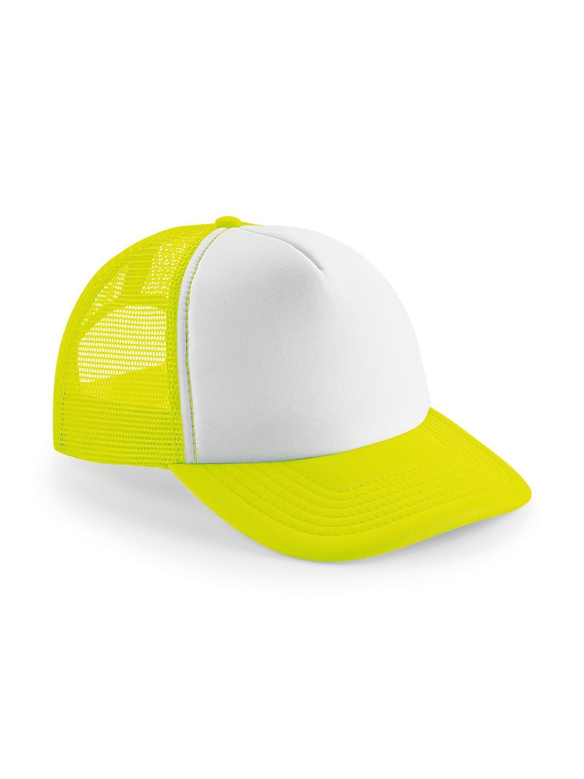 Boné Trucker Vintage Snapback - FLYWH - Amarelo fluorescente/Branco