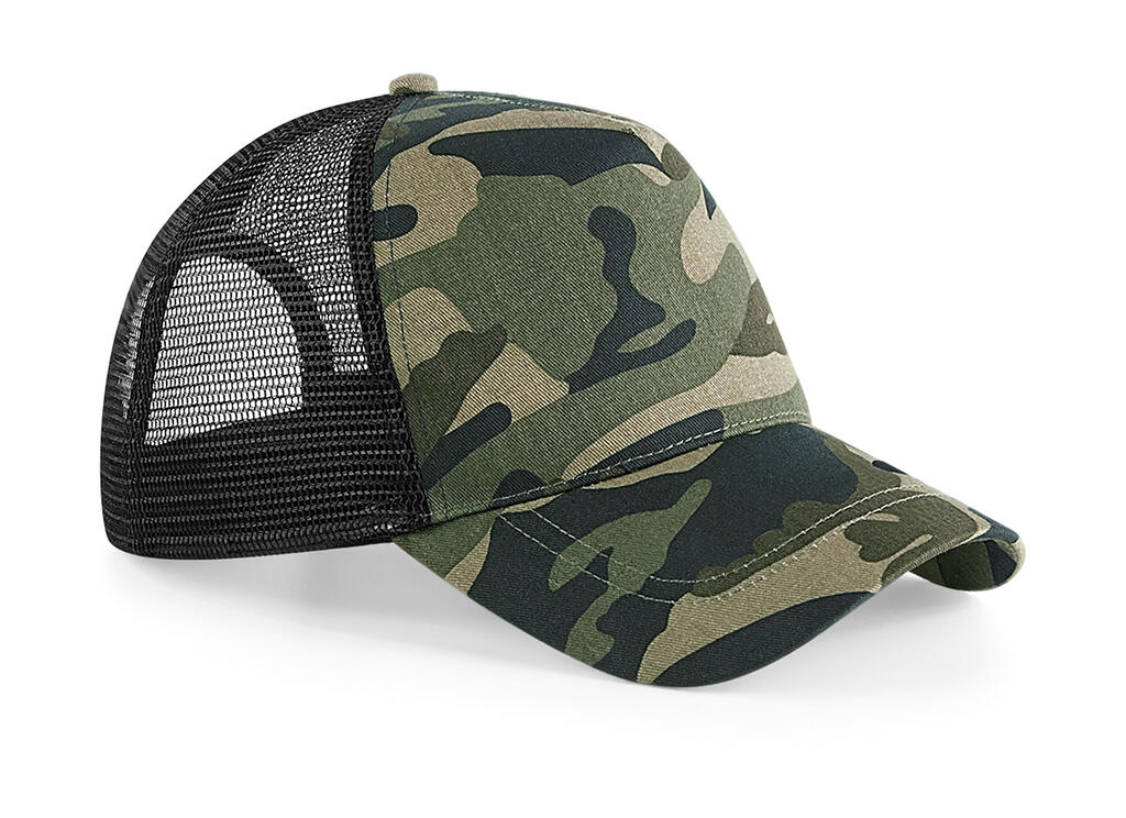Boné Trucker Camuflado com Fecho de Pressão - JUN - Camuflagem de selva