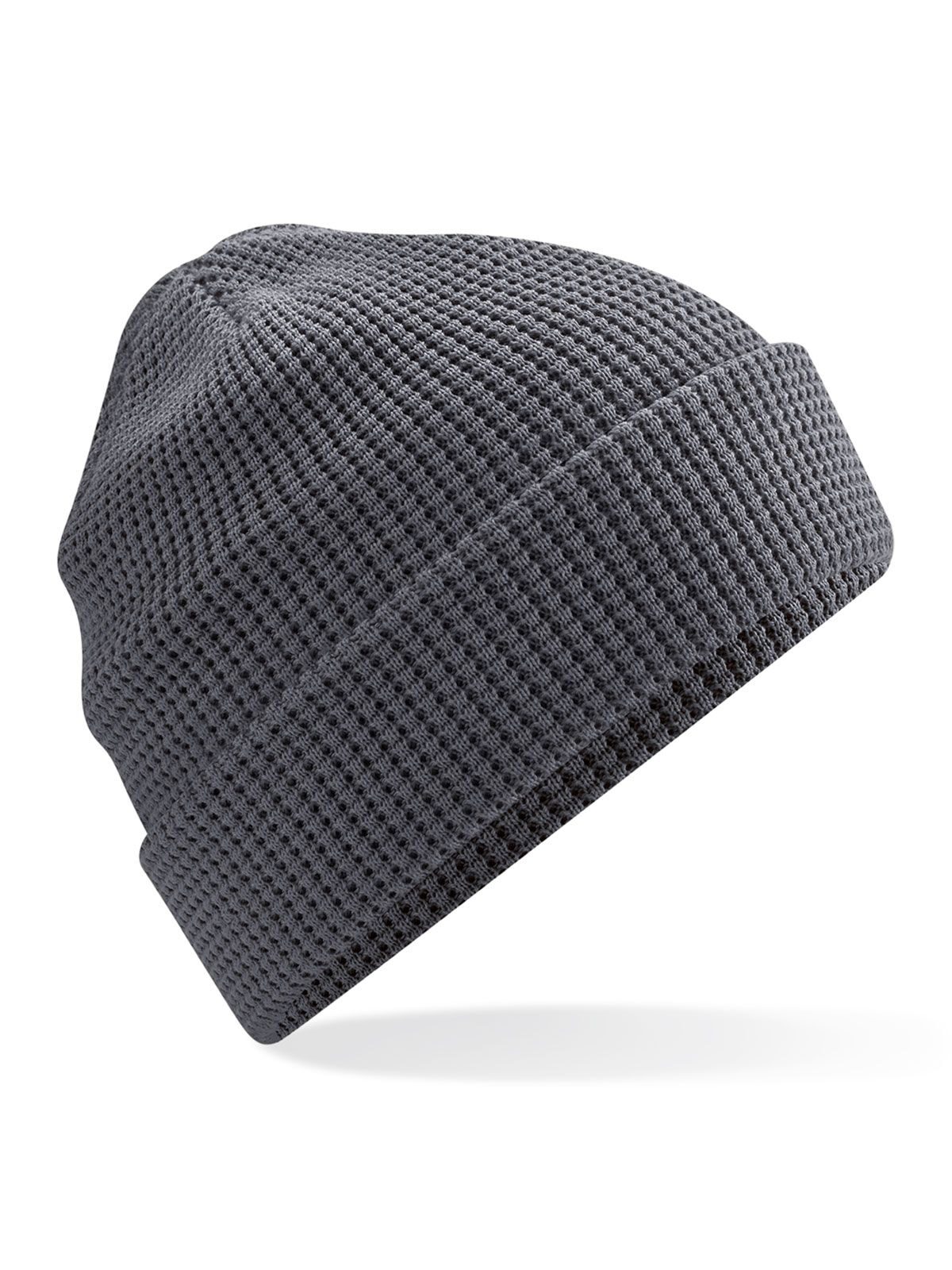 Gorro de algodão orgânico com textura waffle - GPH - Cinza grafite