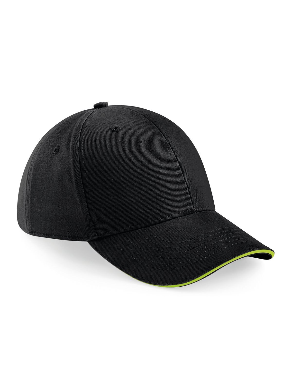 Boné Athleisure de 6 painéis - BLKL - Preto/Verde Limão