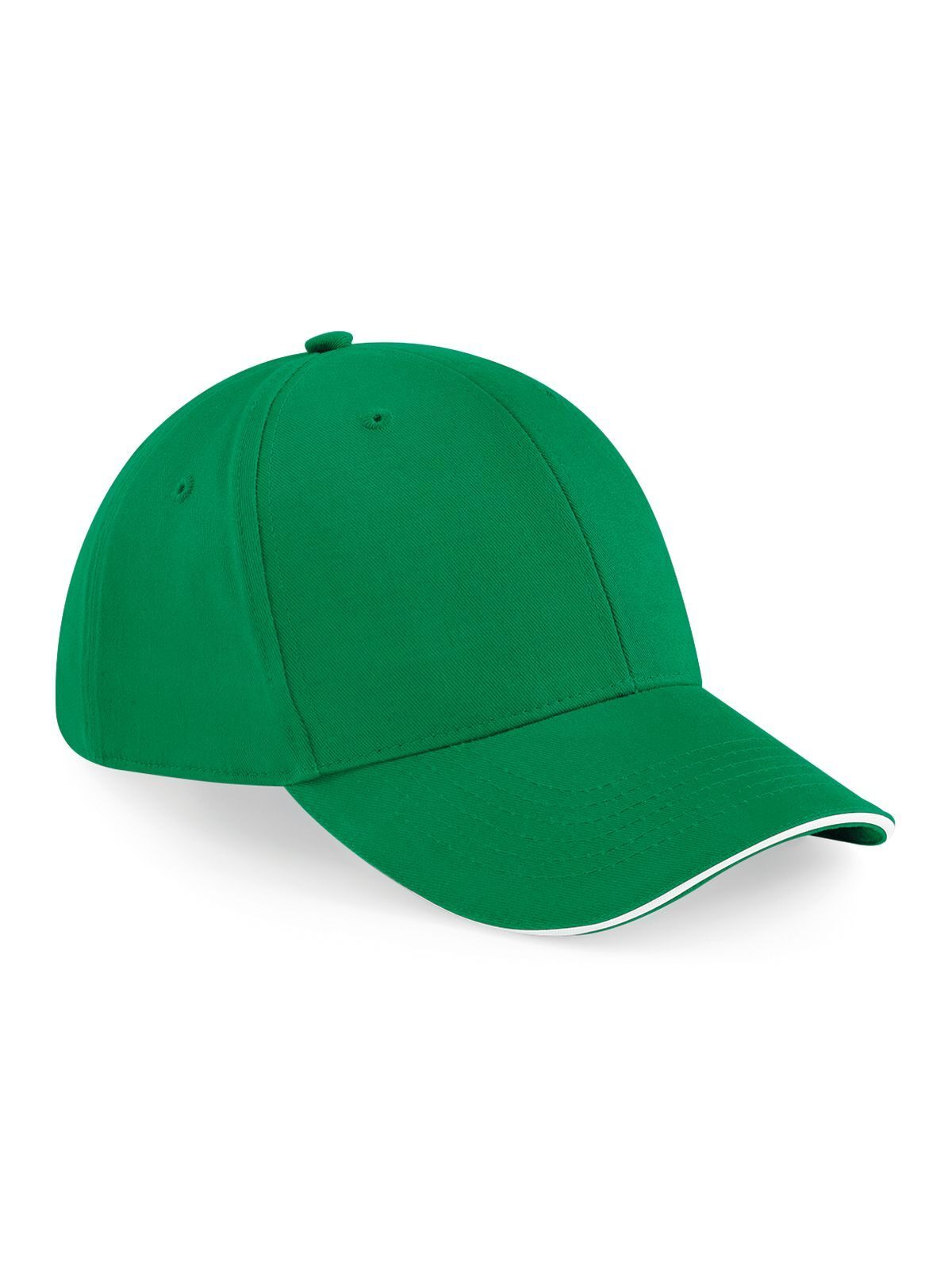 Boné Athleisure de 6 painéis - KELW - Verde Kelly/branco
