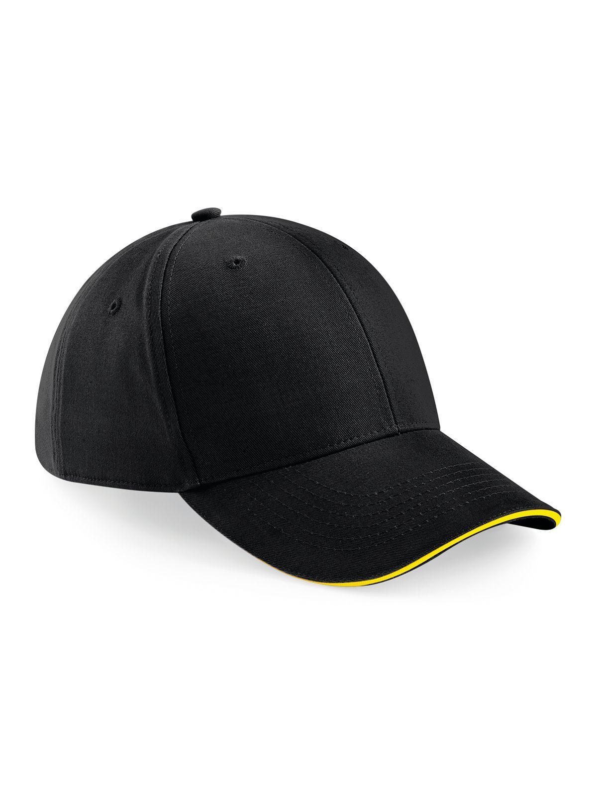 Boné Athleisure de 6 painéis - BLKY - Preto/amarelo