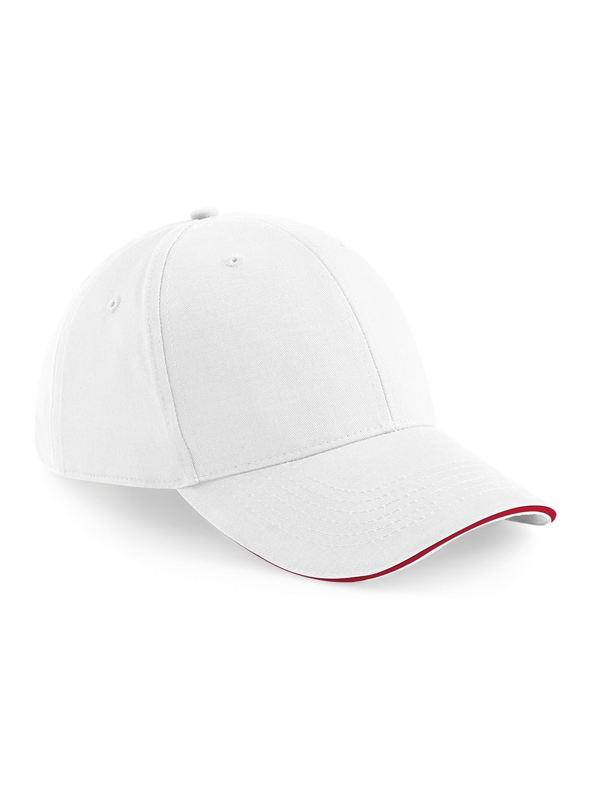 Boné Athleisure de 6 painéis - WHIC - Branco/vermelho clássico