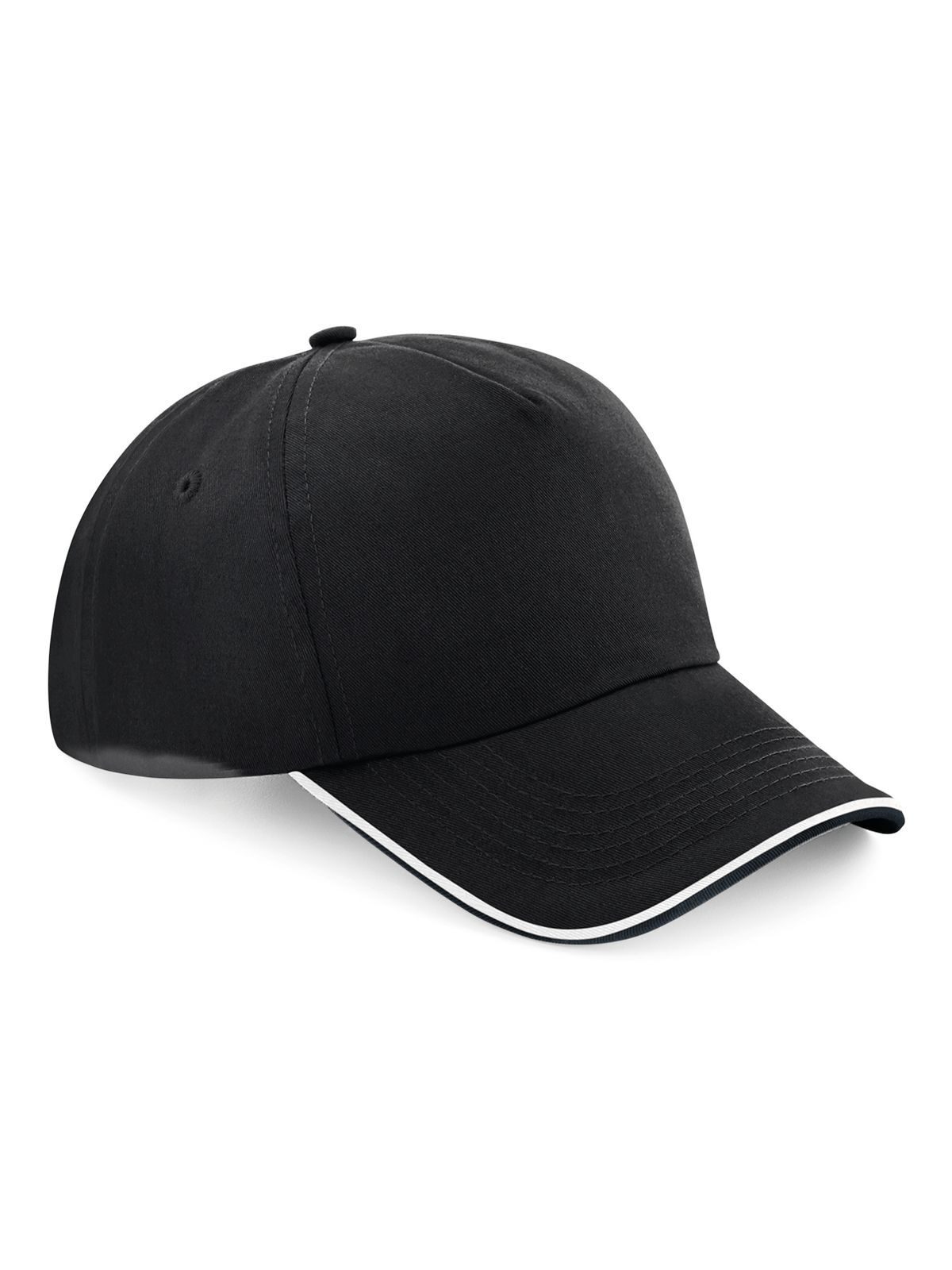 Boné autêntico de 5 painéis com aba debrum - BLKW - Preto/branco