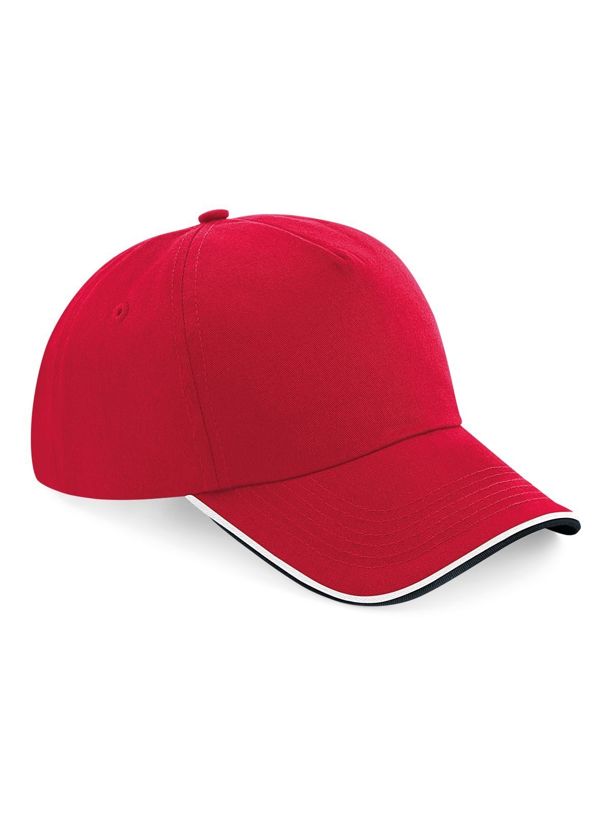 Boné autêntico de 5 painéis com aba debrum - CSRBW - Clássico vermelho/preto/branco