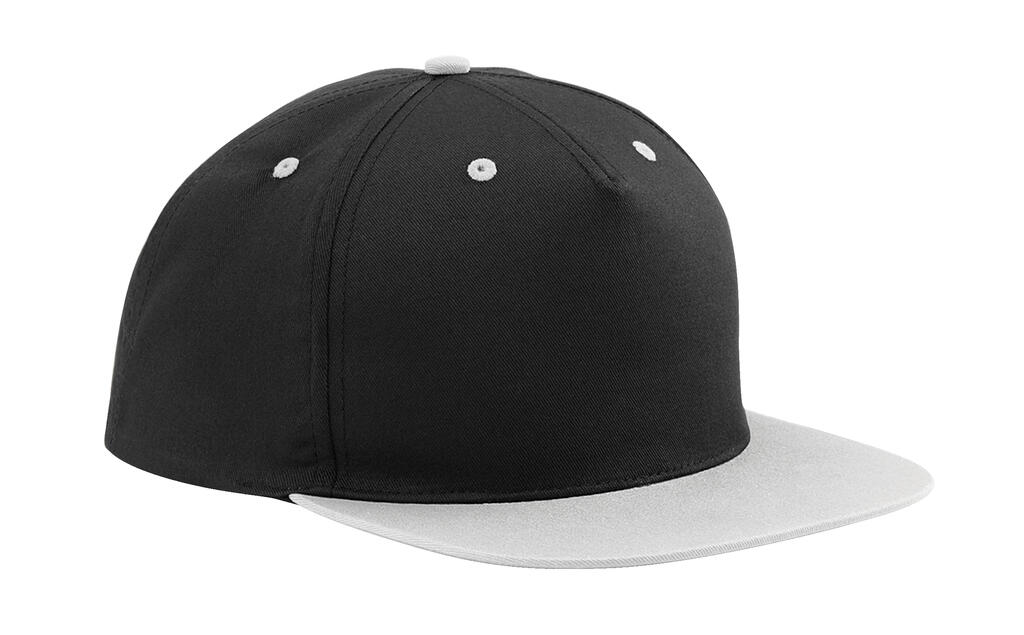 Boné Snapback de 5 painéis com contraste - BLKG - Preto/cinza grafite