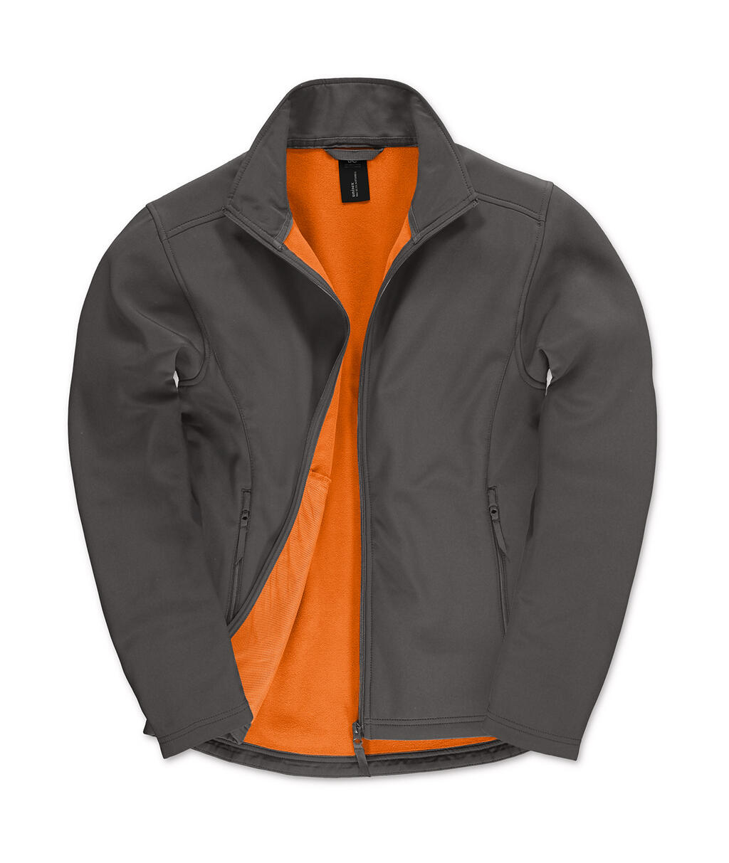 Jaqueta Softshell Masculina ID.701 - 170 - Cinza escuro/Laranja neon