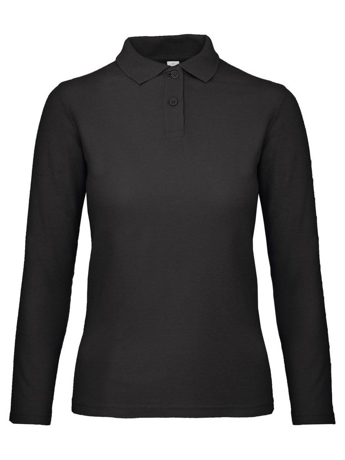 Polo feminina de manga comprida ID.001 - BL002 - Preto