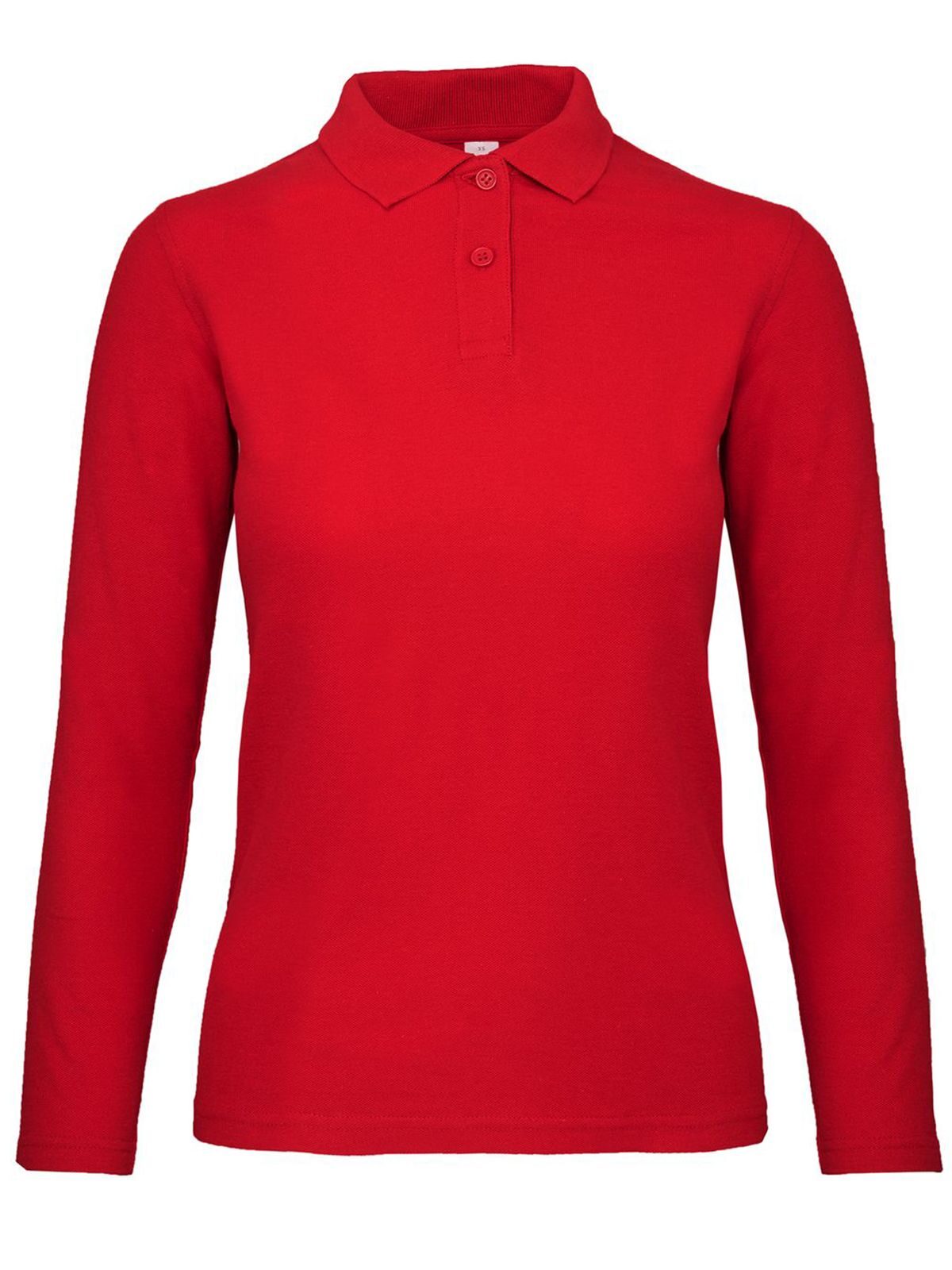 Polo feminina de manga comprida ID.001 - RE004 - Vermelho