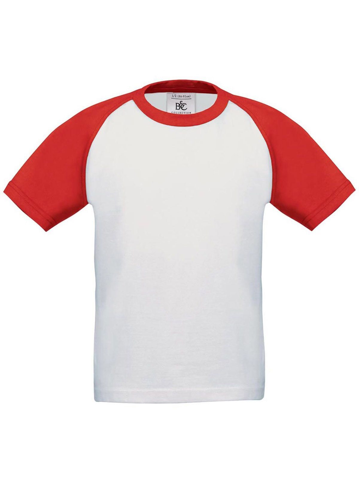 Camiseta infantil de beisebol - 903 - Branco/Vermelho
