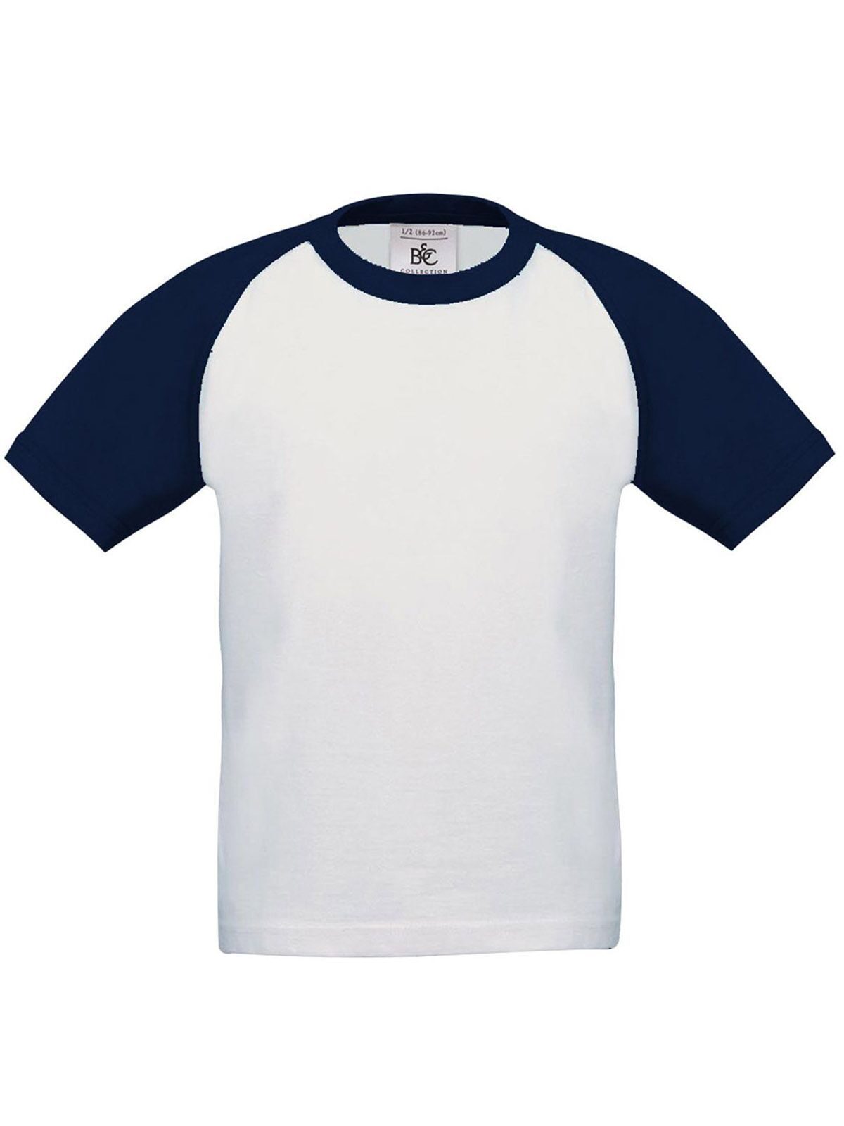 Camiseta infantil de beisebol - 908 - Branco/Azul Marinho