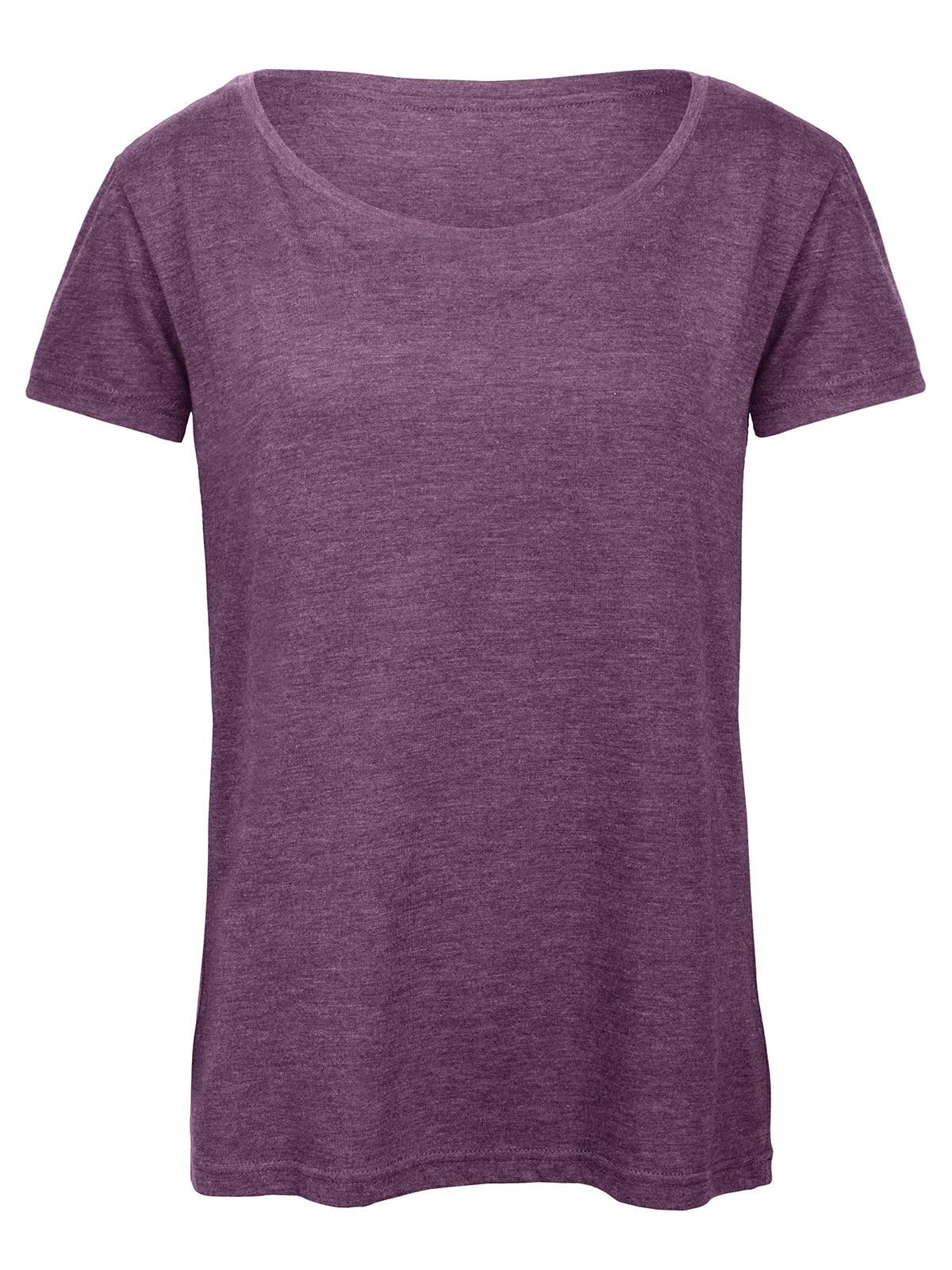 Camiseta feminina de tecido misto - HP616 - Roxo Heather