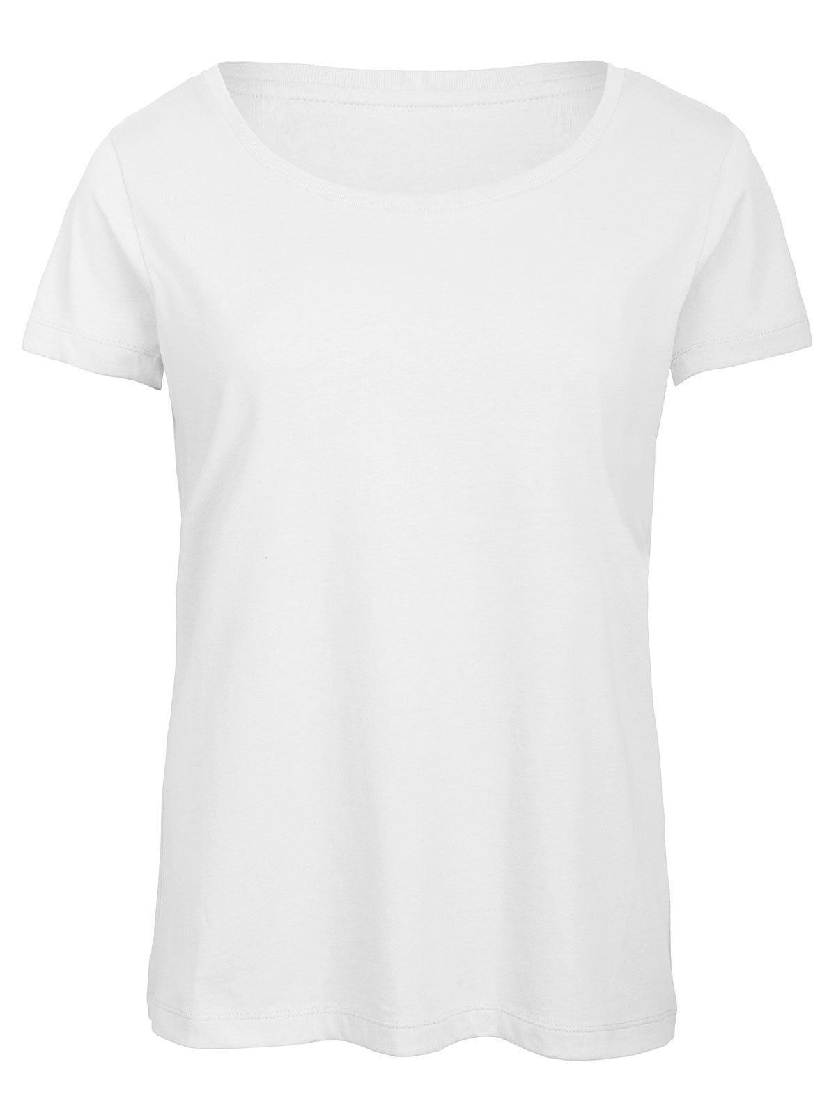 Camiseta feminina de tecido misto - WH001 - Branco